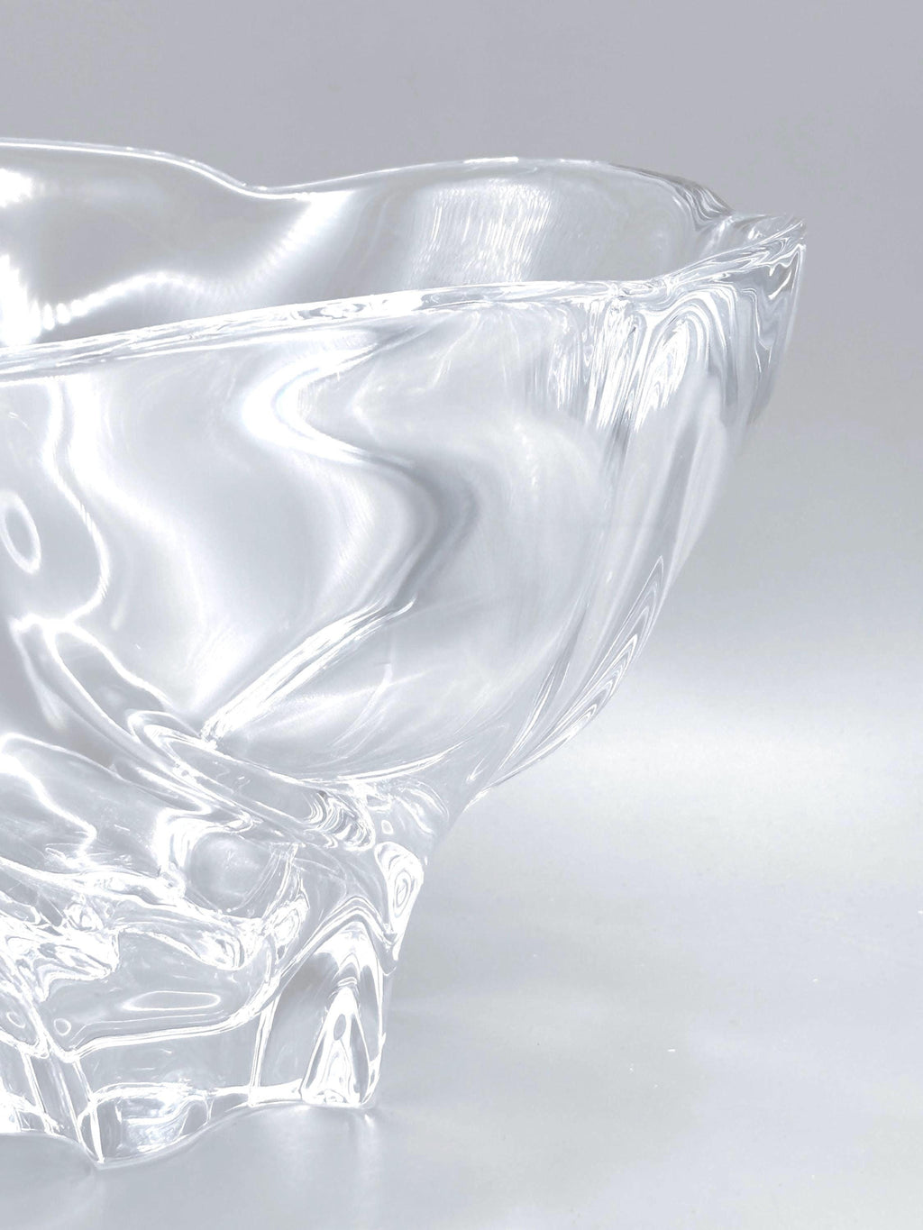 Royal Copenhagen, Large Exclusive Crystal Art Glass Bowl | Danish Modern Centerpiece