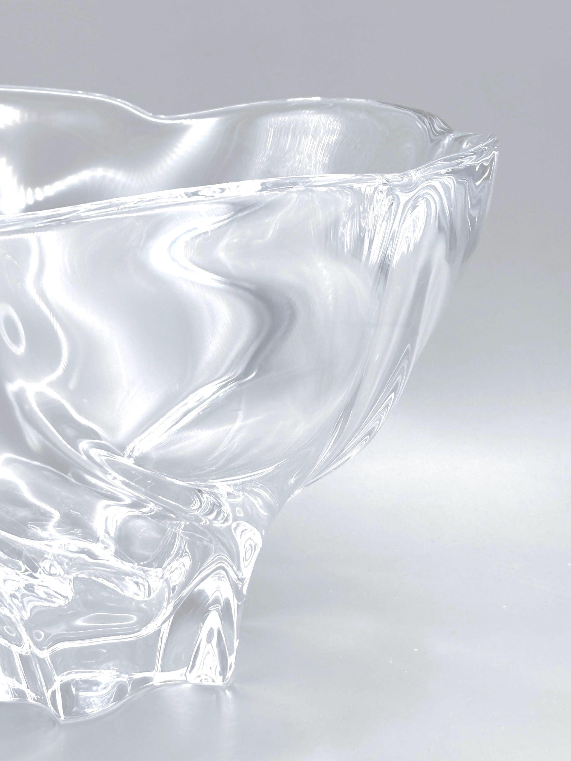 Royal Copenhagen, Large Exclusive Crystal Art Glass Bowl | Danish Modern Centerpiece