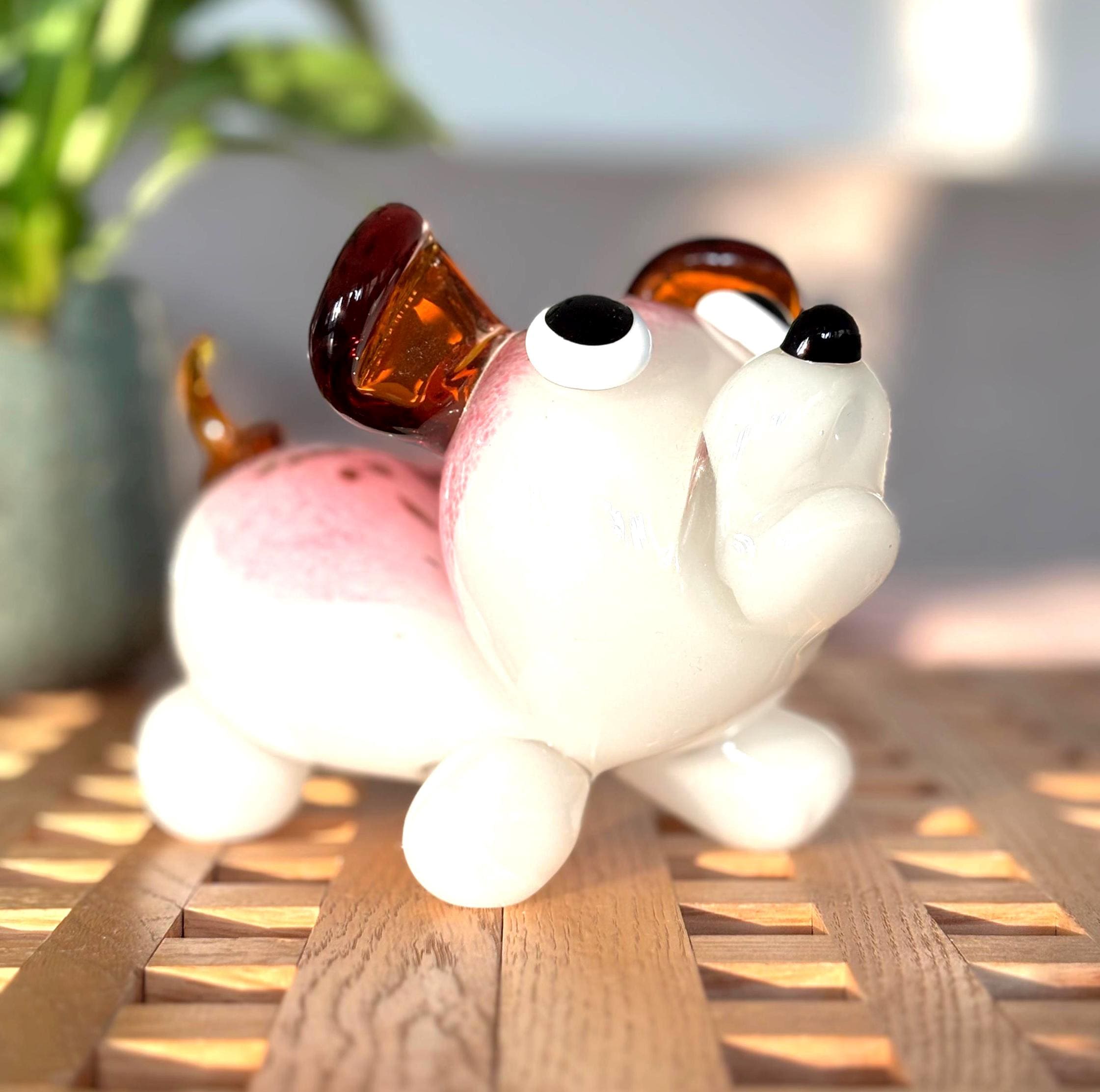 Vintage Murano Glass Dog Figurine | Italian Art Glass Sculpture