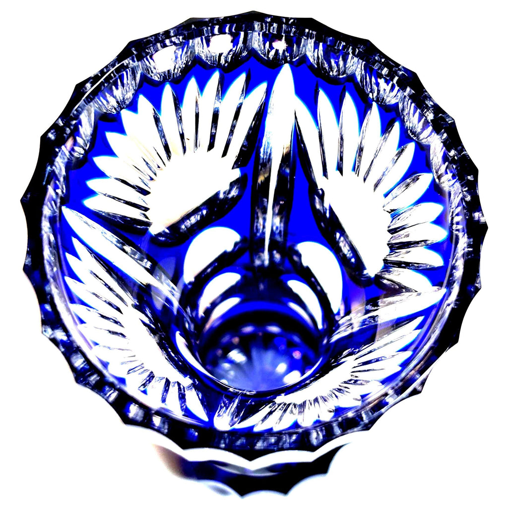Bohemian, Cobalt Blue Crystal Bud Vase | European Hand Cut Crystal