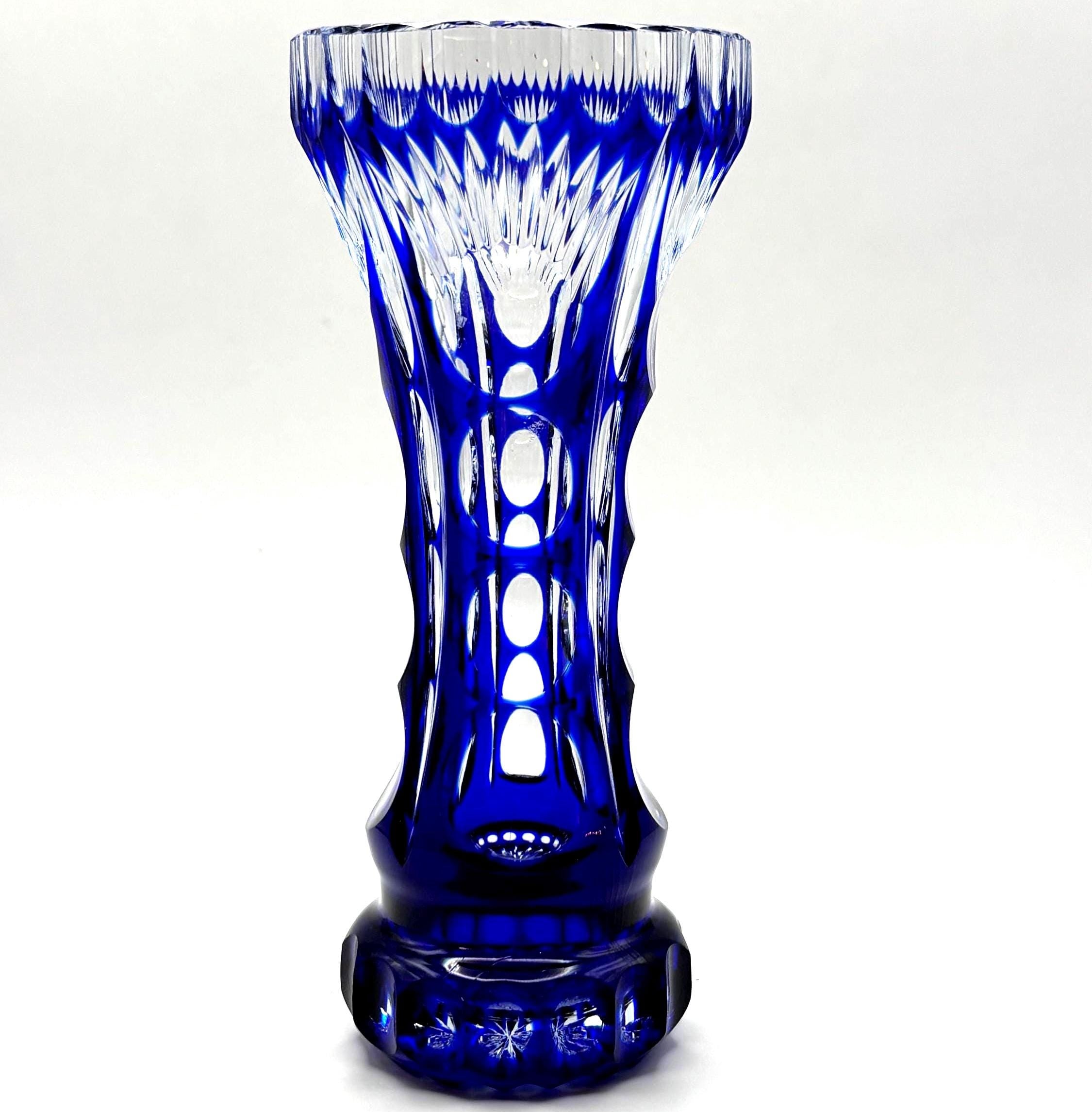 Bohemian, Cobalt Blue Crystal Bud Vase | European Hand Cut Crystal