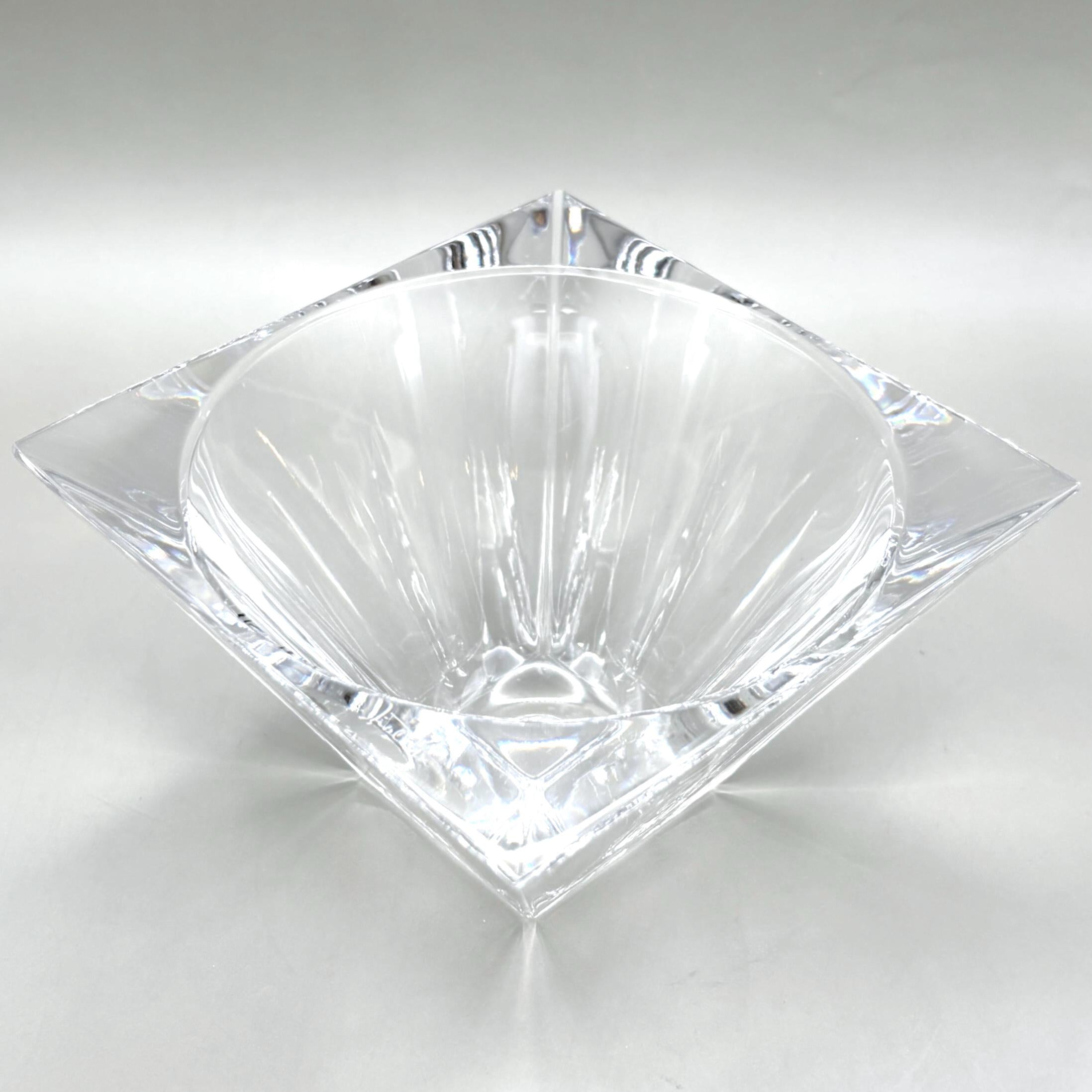 Violetta, Hand Cut Lead Crystal Bowl, Original Sticker Square Design | Polish Glass Art