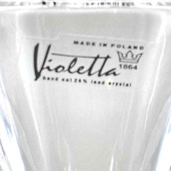 Violetta, Hand Cut Lead Crystal Bowl, Original Sticker Square Design | Polish Glass Art