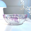 Anna Hütte Cut Crystal Bowl, Lilac Purple, Mid Century German Design