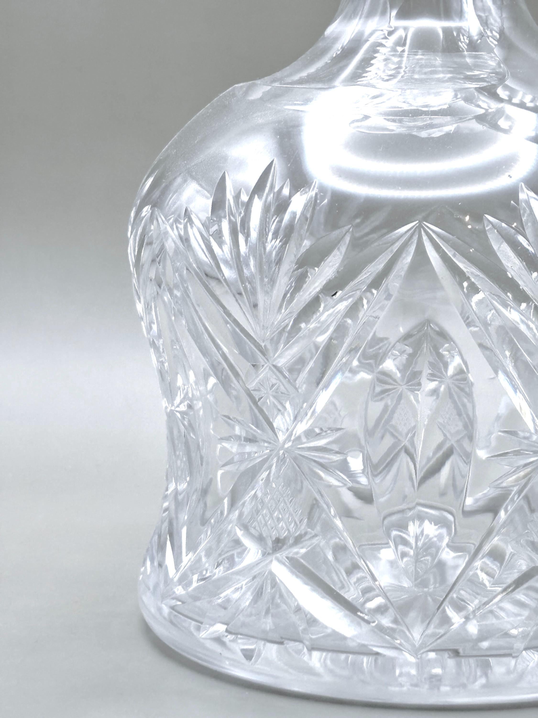 Bohemian Crystal Decanter/Carafe with Stopper | Hand Cut Czecht Crystal