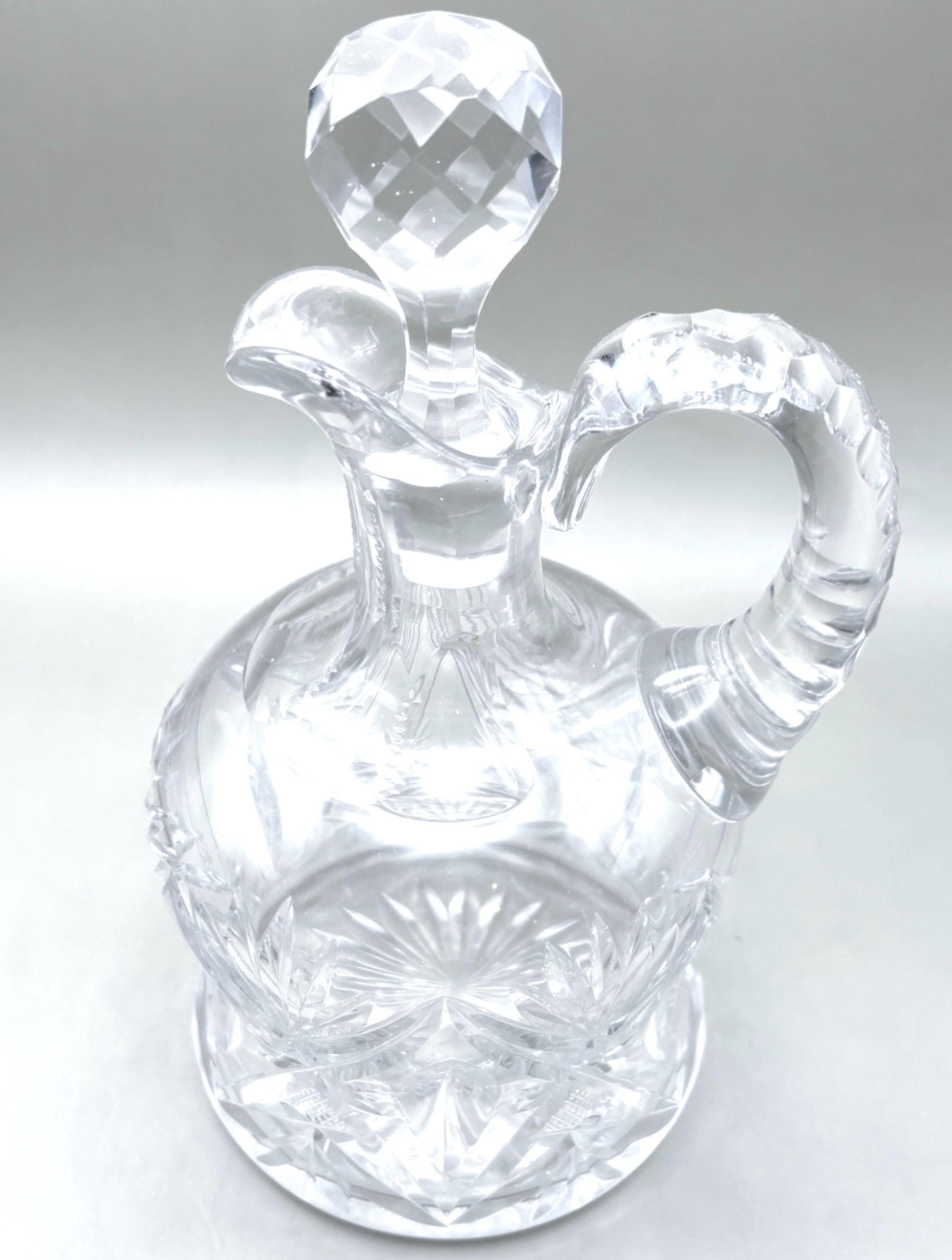 Bohemian Crystal Decanter/Carafe with Stopper | Hand Cut Czecht Crystal