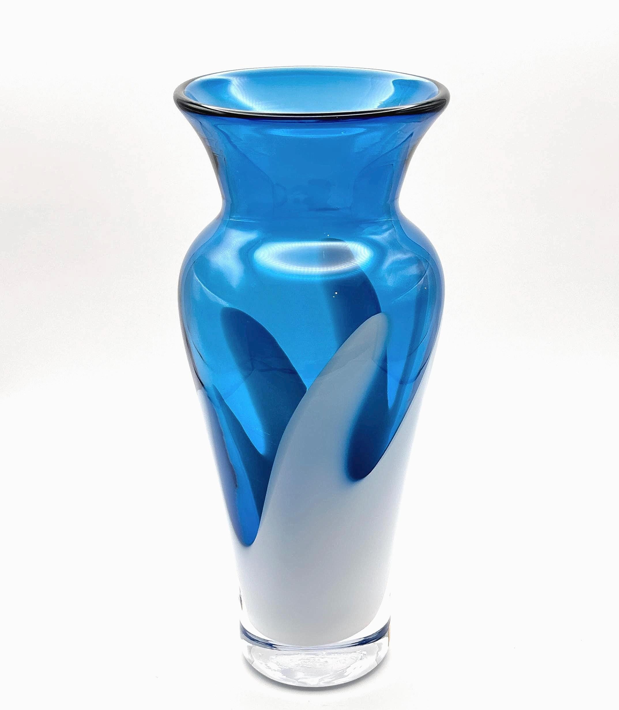 LaMa Glass, Blue White Splash Vase | Scandinavian Modern design