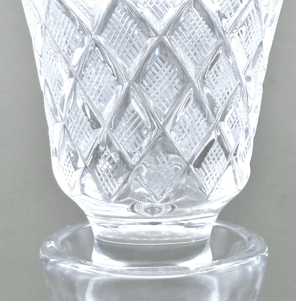 Bohemian Cut Crystal Decanter | Tall Glass Decanter with Stopper, 30 cm