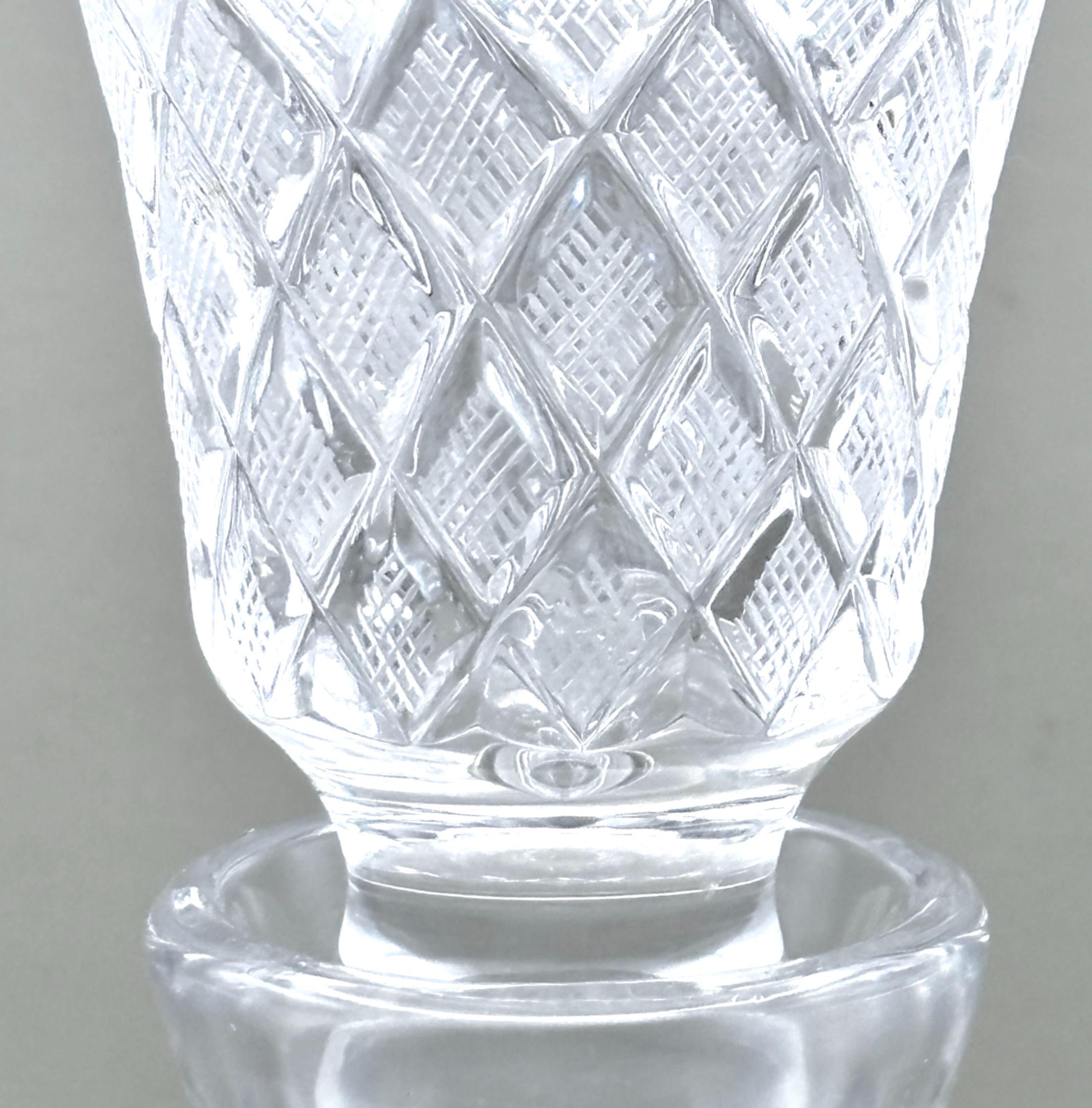 Bohemian Cut Crystal Decanter | Tall Glass Decanter with Stopper, 30 cm