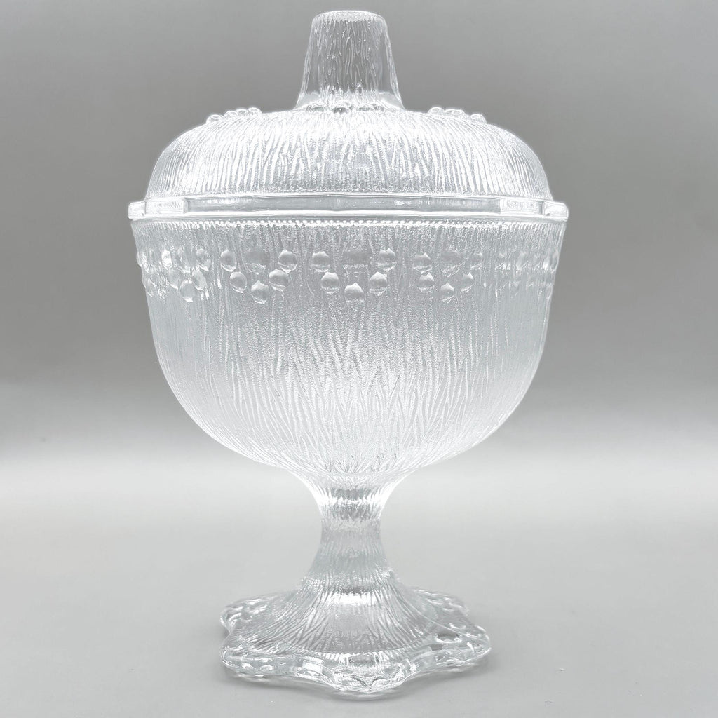 Bonbonnière, Masserini “Barocco” Pedestal Jar with Lid | Italian Glass Art, 19 cm