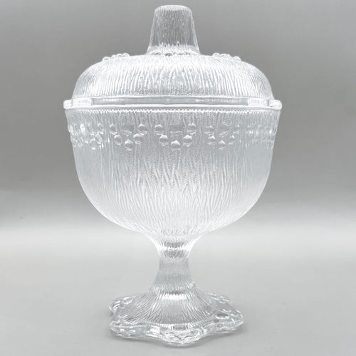 Bonbonnière, Masserini “Barocco” Pedestal Jar with Lid | Italian Glass Art, 19 cm