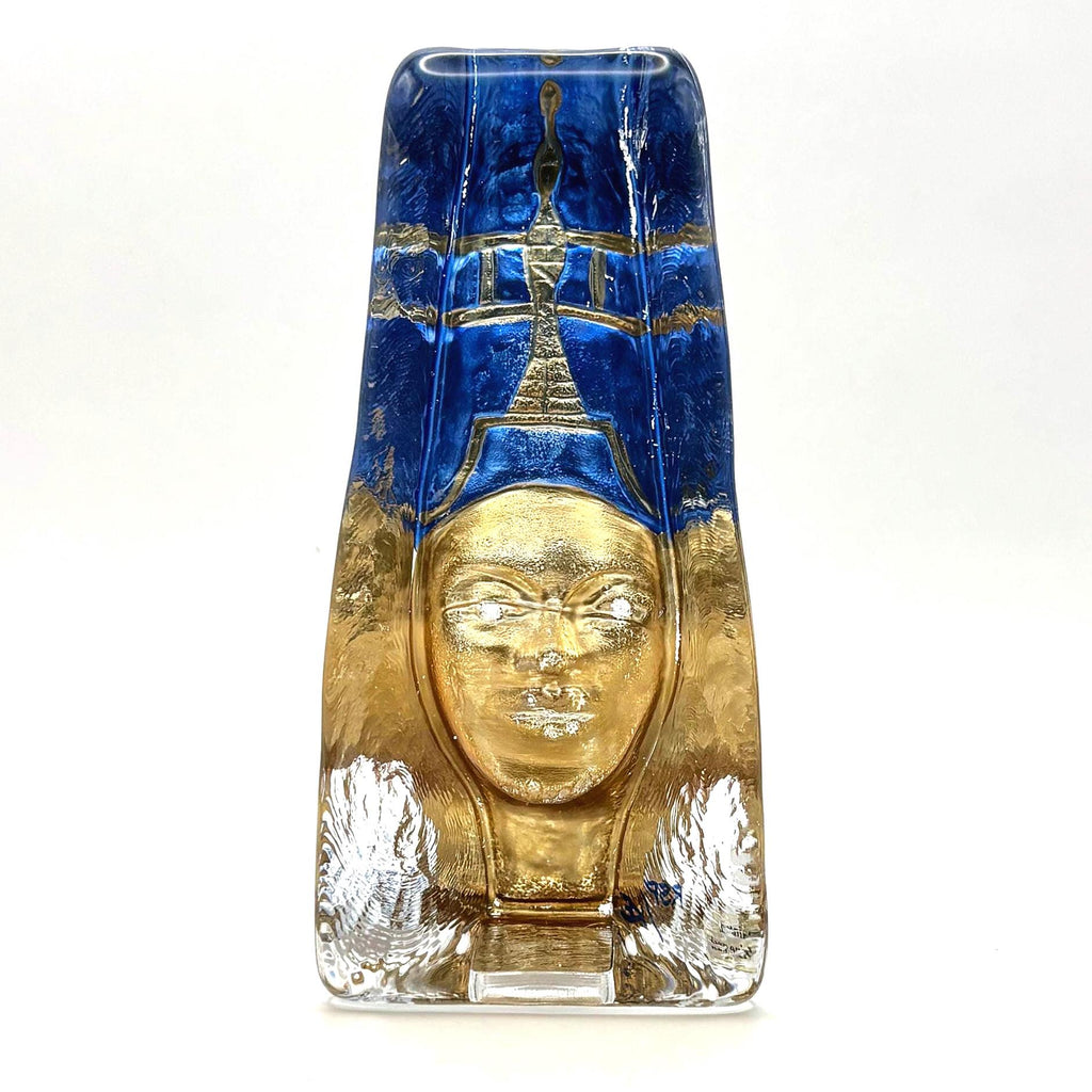 SEA Glasbruk Renate Stock Sculpture, Egyptian Queen Nefertiti Style | Swedish Glass Art