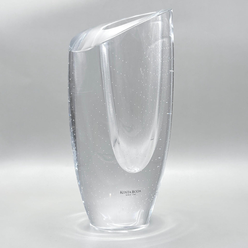 Kosta Boda Crystal Vase | Göran Wärff Signed Scandinavian Art Glass Sculpture