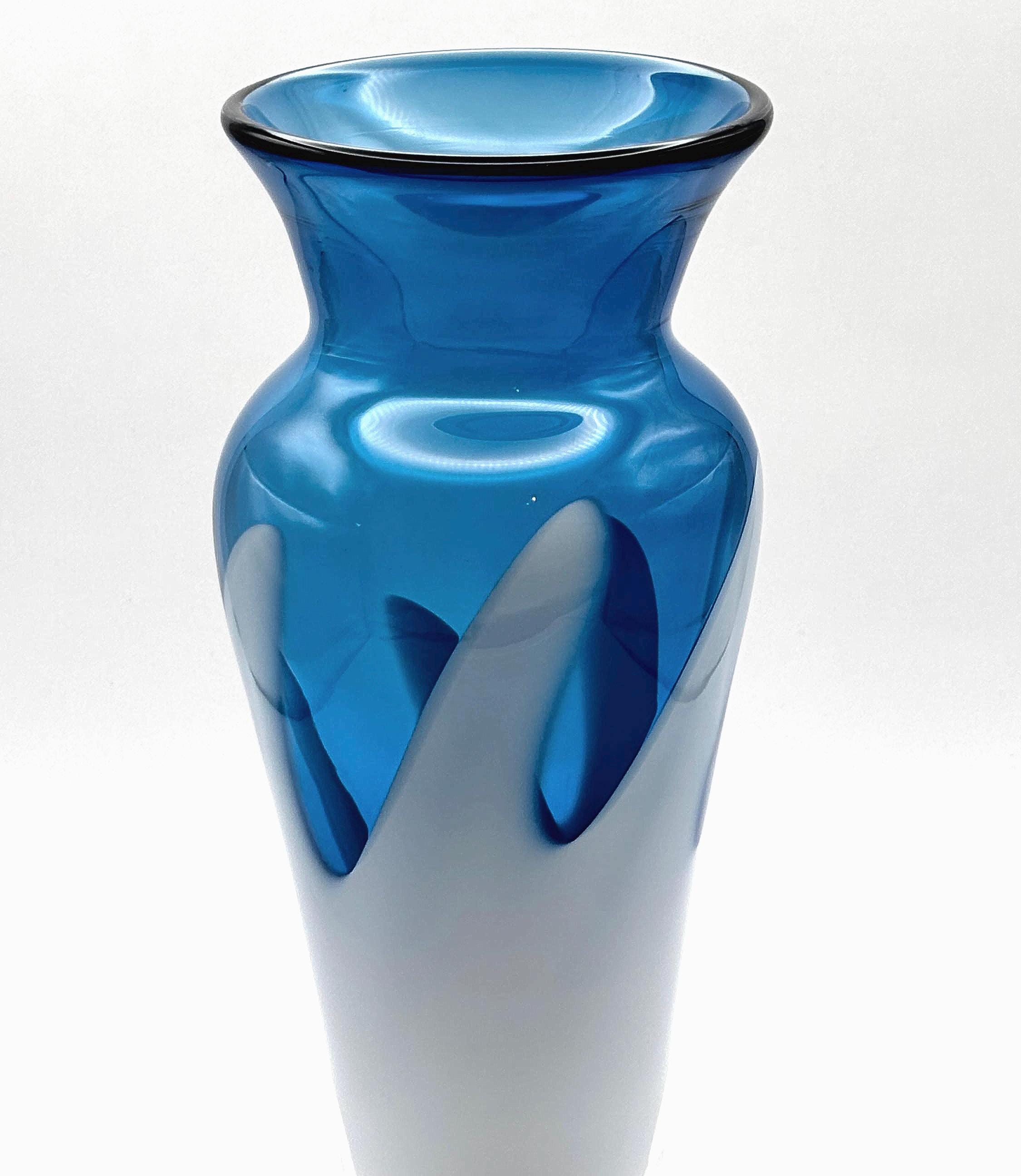 LaMa Glass, Blue White Splash Vase | Scandinavian Modern design