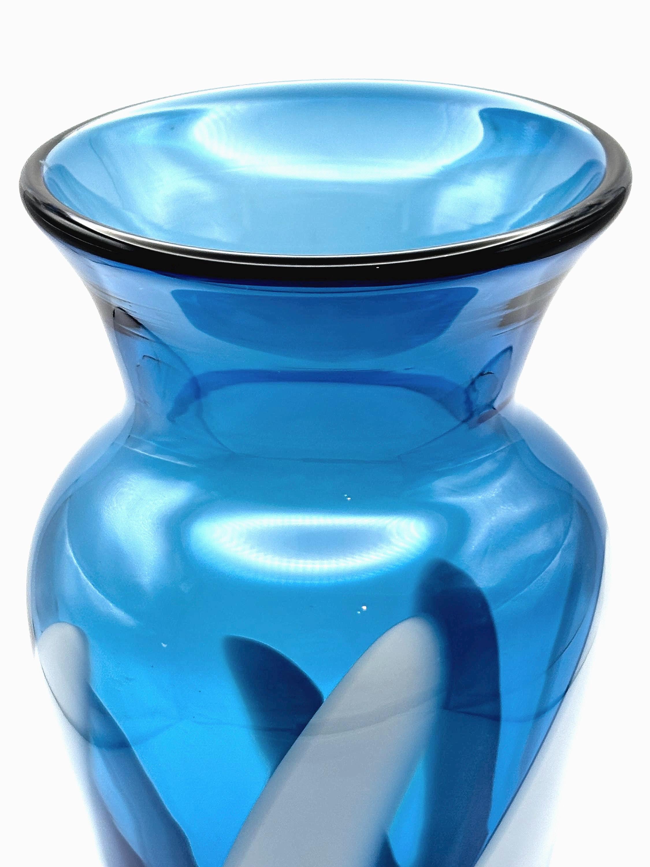 LaMa Glass, Blue White Splash Vase | Scandinavian Modern design