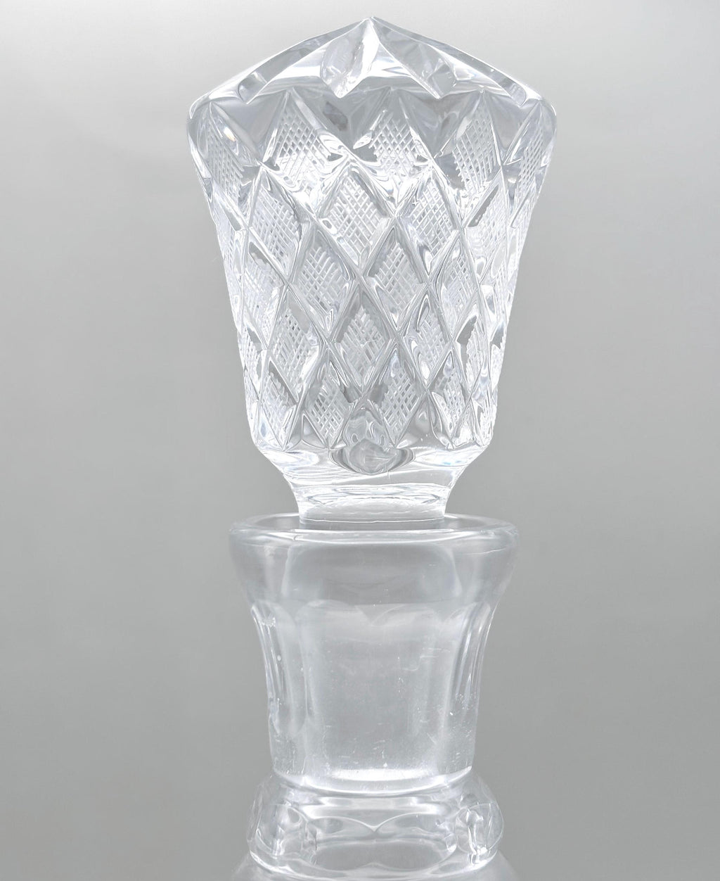 Bohemian Cut Crystal Decanter | Tall Glass Decanter with Stopper, 30 cm