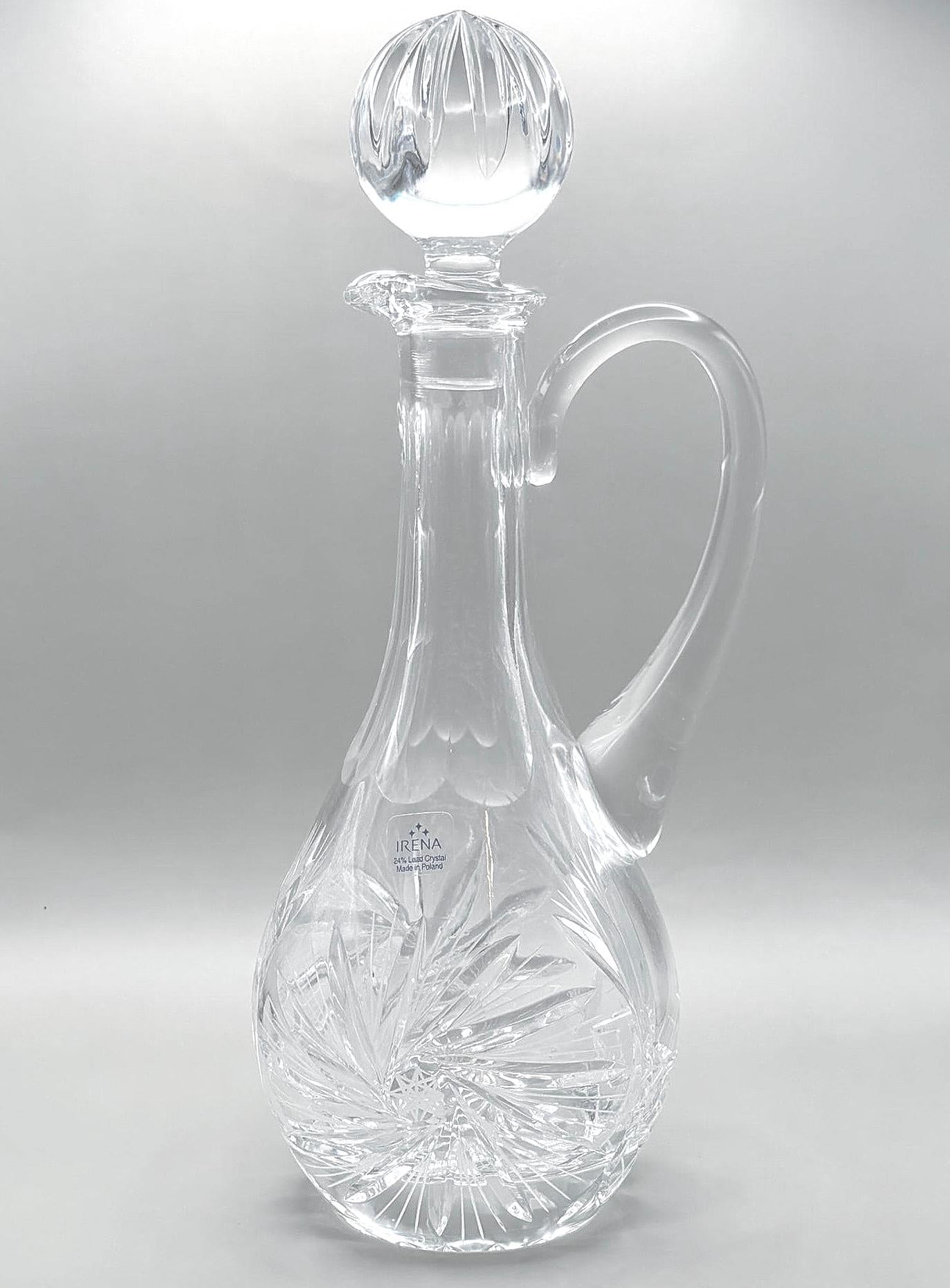 IRENA, Vintage Bohemian, Cut Lead Crystal Decanter with Starburst Pattern, 34 cm