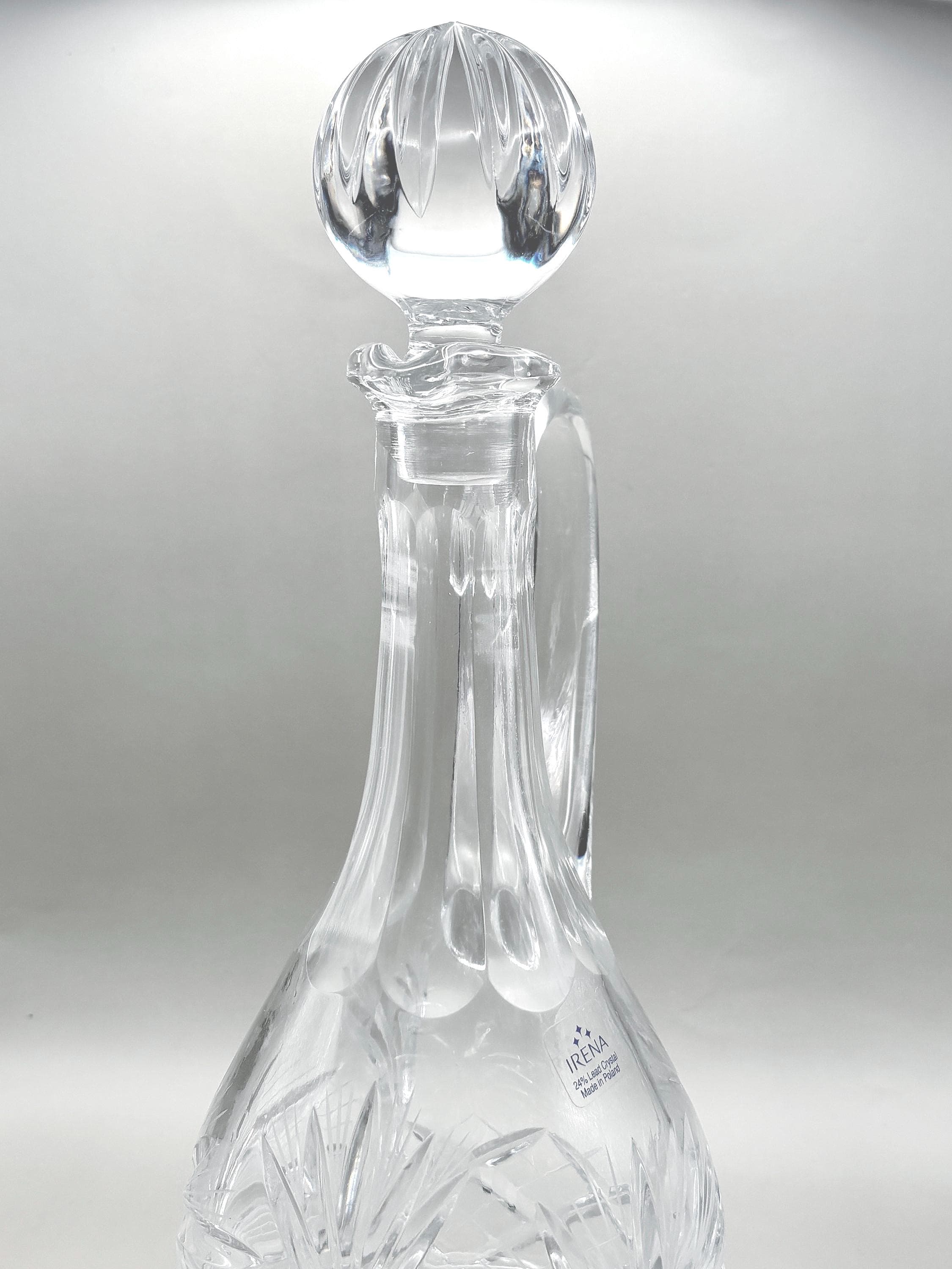 IRENA, Vintage Bohemian, Cut Lead Crystal Decanter with Starburst Pattern, 34 cm