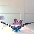 Murano Sommerso Splash Bowl | Large Mid-Century Modern Art Glass Centerpiece