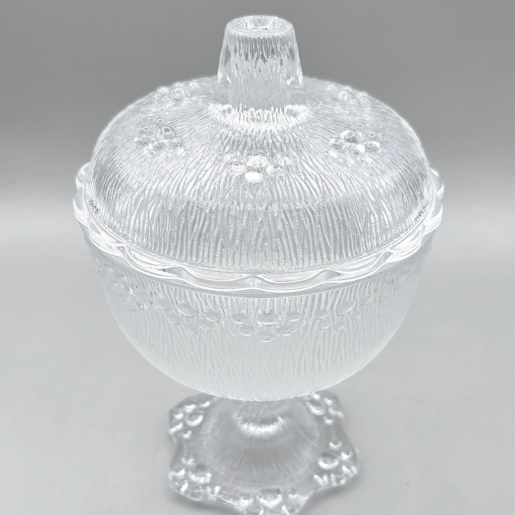Bonbonnière, Masserini “Barocco” Pedestal Jar with Lid | Italian Glass Art, 19 cm