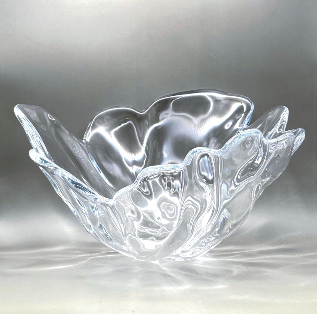 Royal Copenhagen, Heavy Crystal Centerpiece Bowl | Exclusive Large Sculptural Danish Design