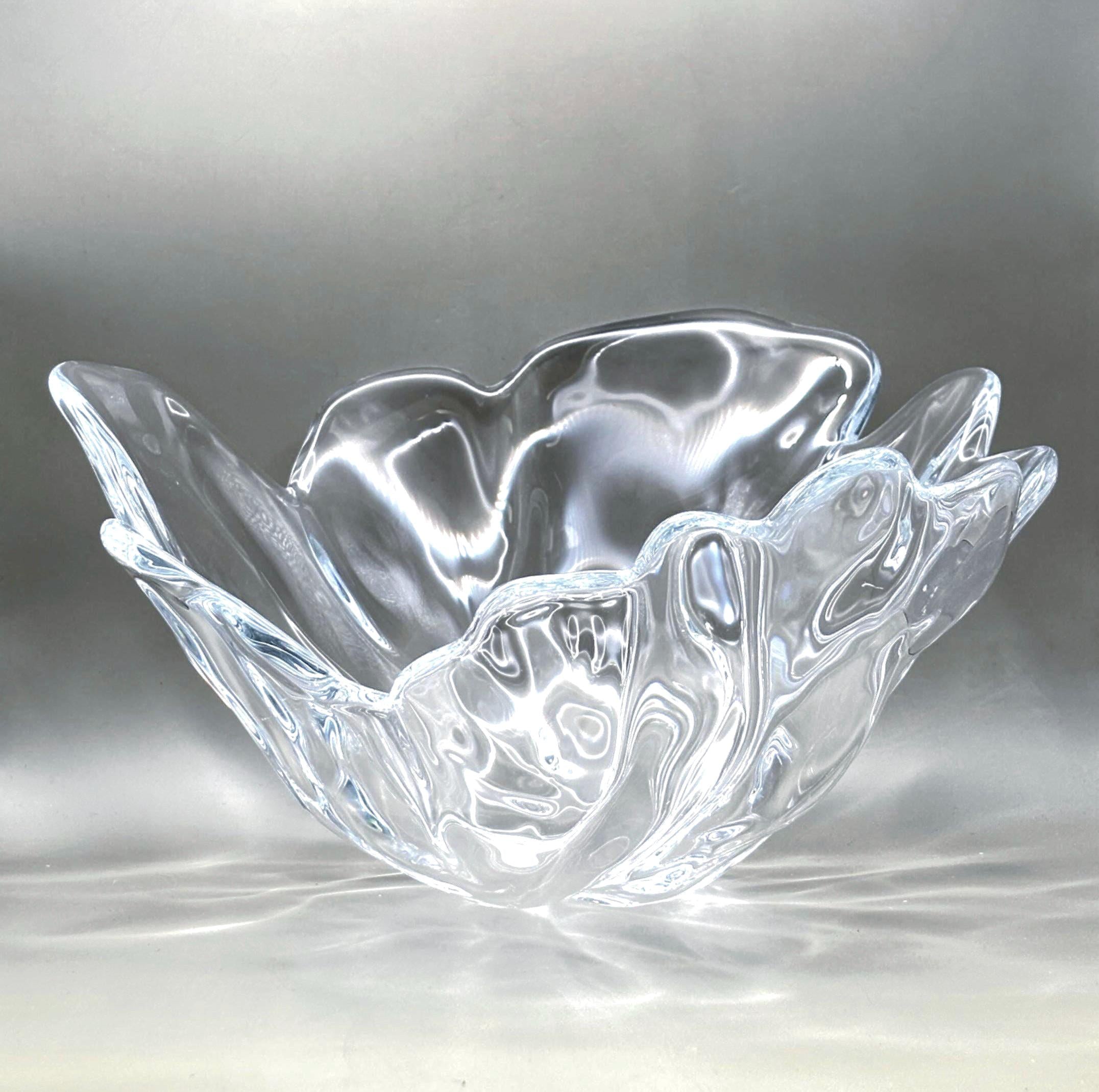 Royal Copenhagen, Heavy Crystal Centerpiece Bowl | Exclusive Large Sculptural Danish Design