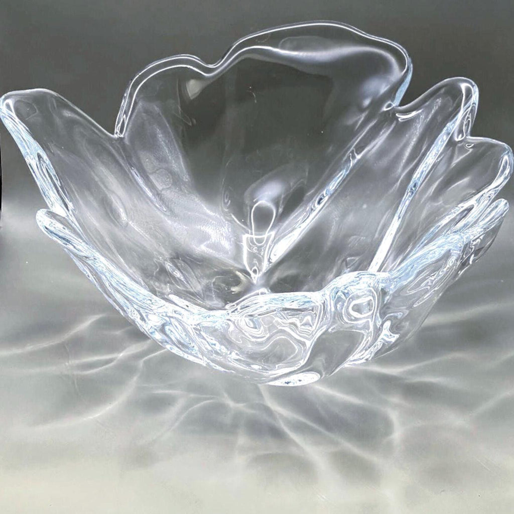 Royal Copenhagen, Heavy Crystal Centerpiece Bowl | Exclusive Large Sculptural Danish Design