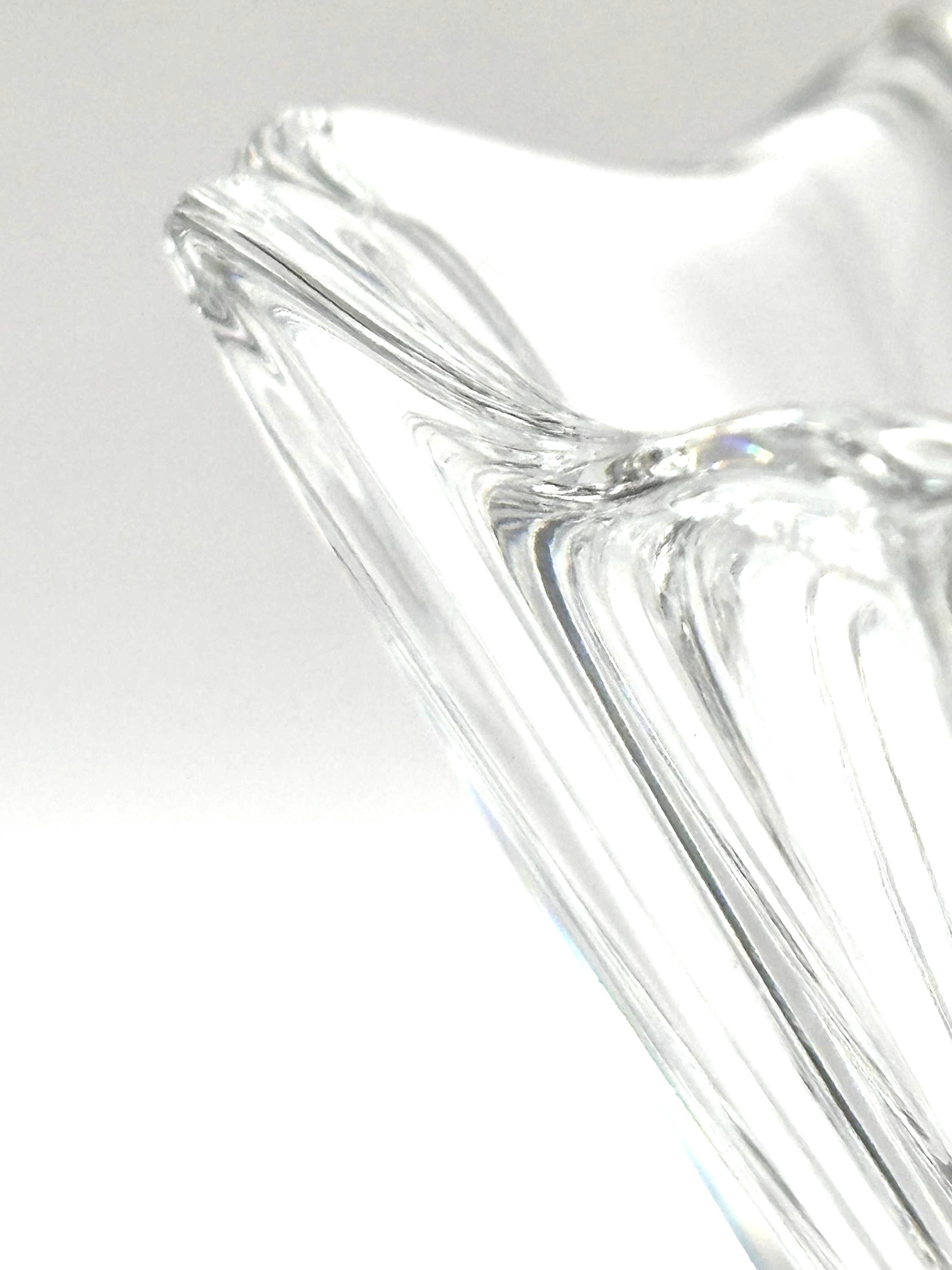 Orrefors Orion Crystal Bowl by Lars Hellsten | Signed Swedish Scandinavian Art Glass 1987