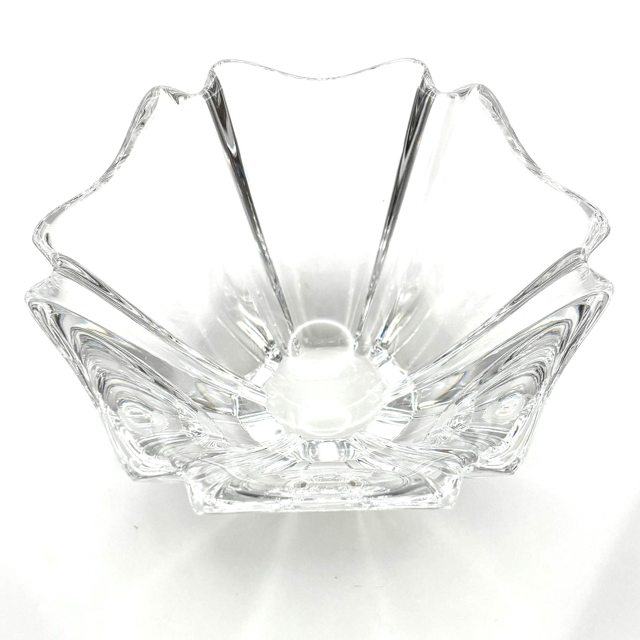 Orrefors Orion Crystal Bowl by Lars Hellsten | Signed Swedish Scandinavian Art Glass 1987