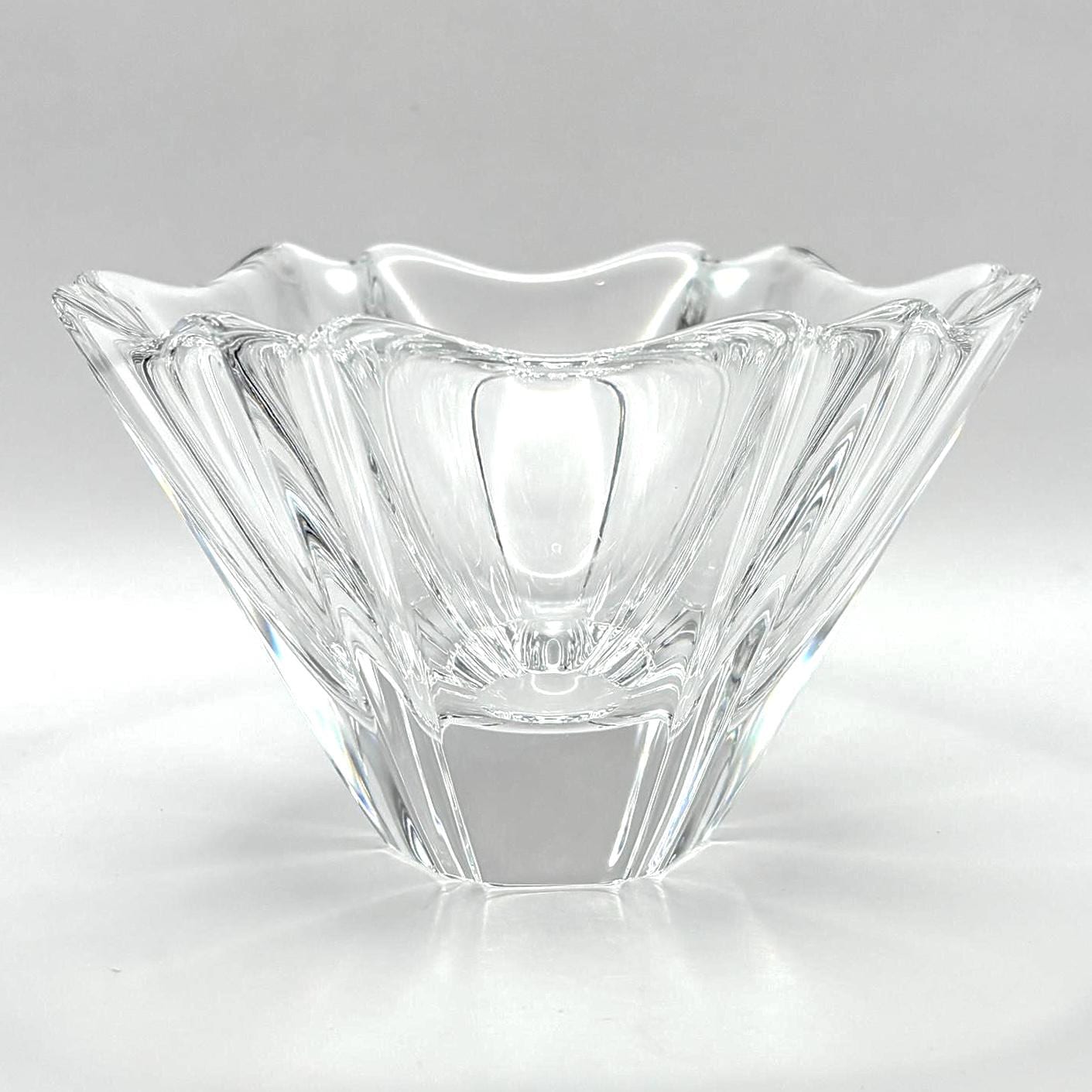 Orrefors Orion Crystal Bowl by Lars Hellsten | Signed Swedish Scandinavian Art Glass 1987