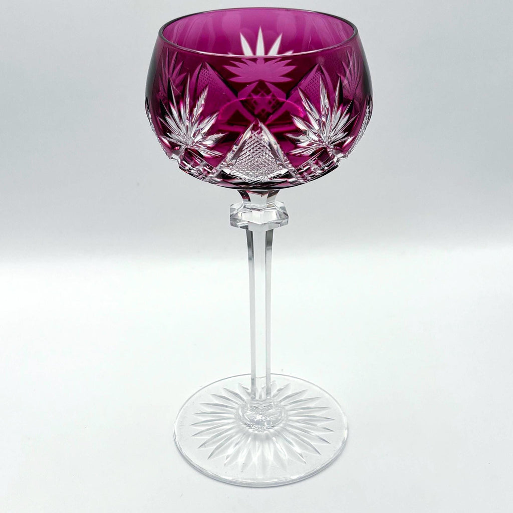 Val Saint Lambert Crystal Wine Glasses – Berncastel Harlequin Set, 5 Pieces, 18.5cm