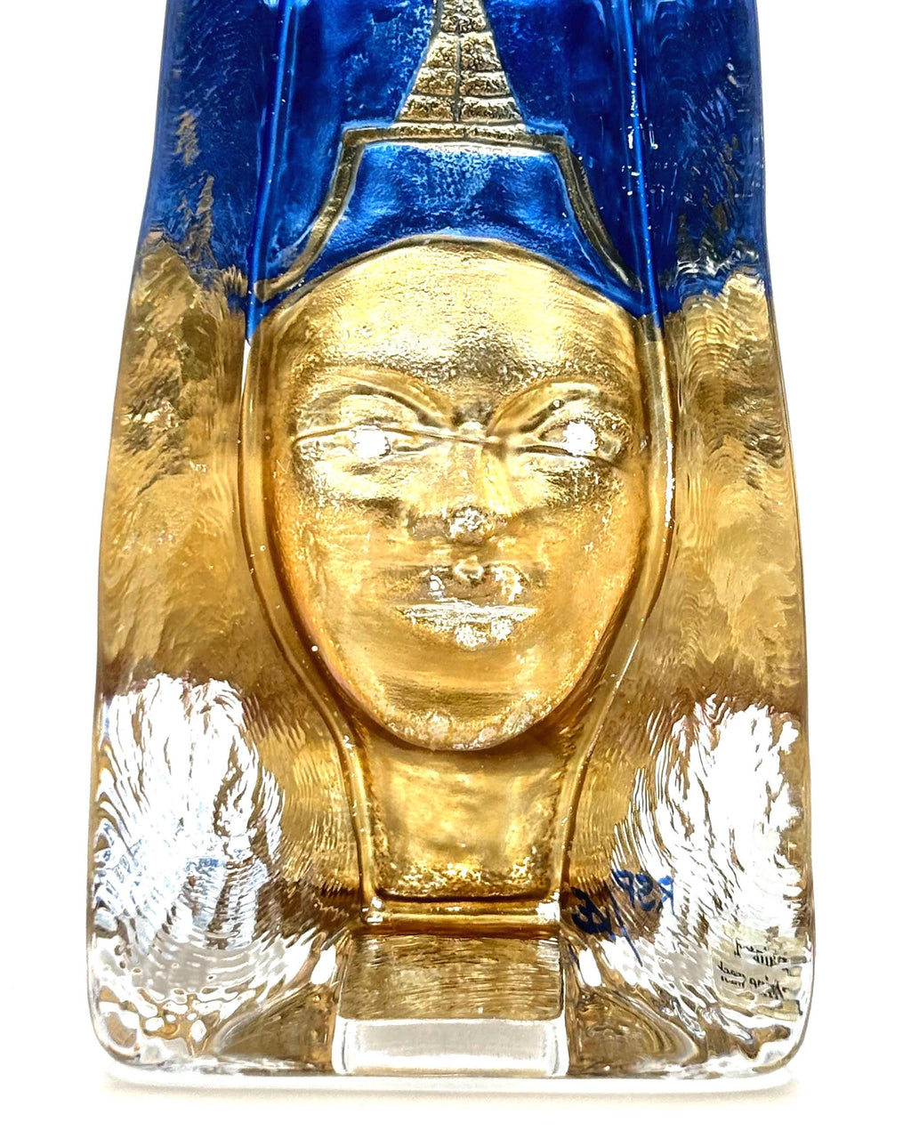 SEA Glasbruk Renate Stock Sculpture, Egyptian Queen Nefertiti Style | Swedish Glass Art