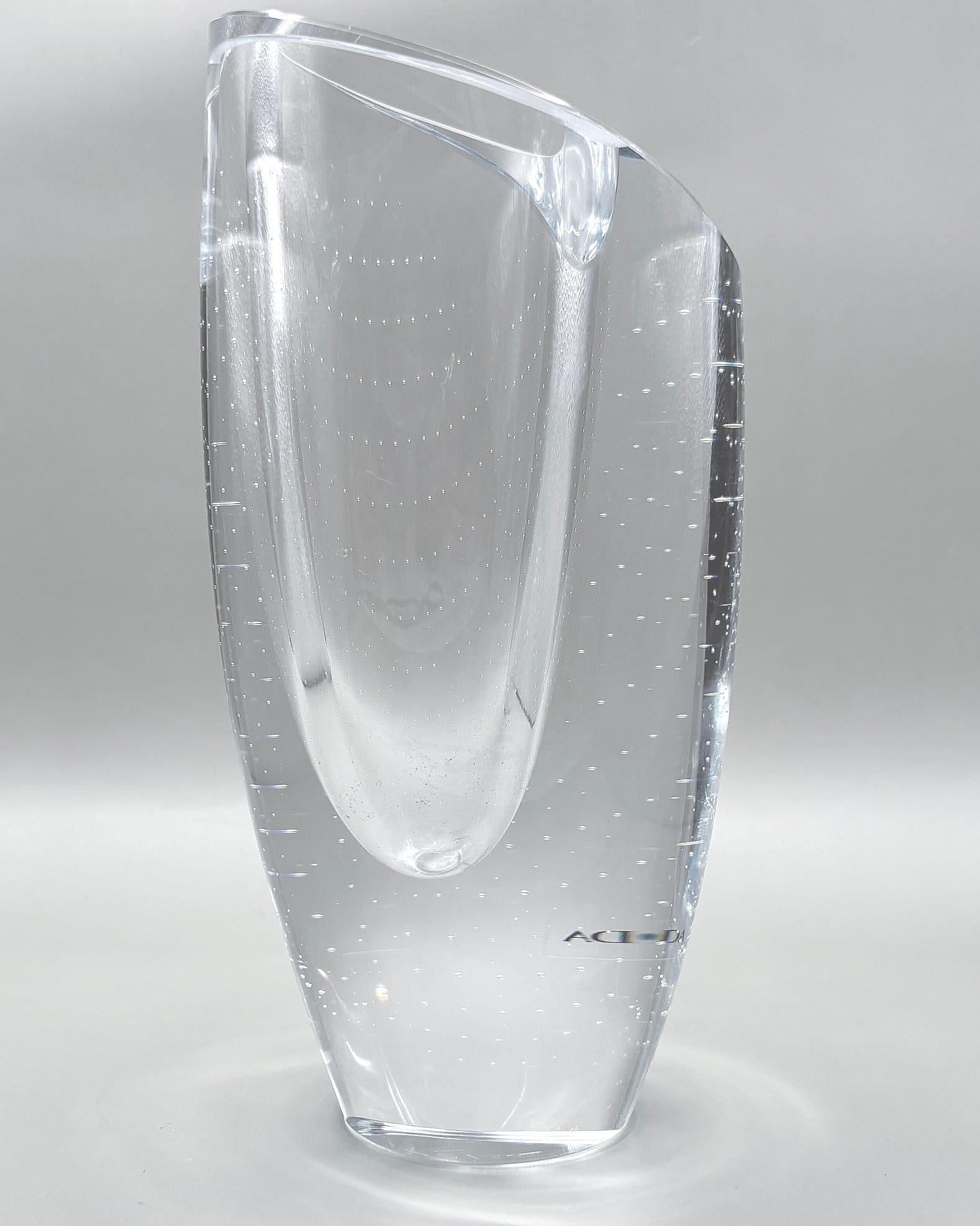 Kosta Boda Crystal Vase | Göran Wärff Signed Scandinavian Art Glass Sculpture