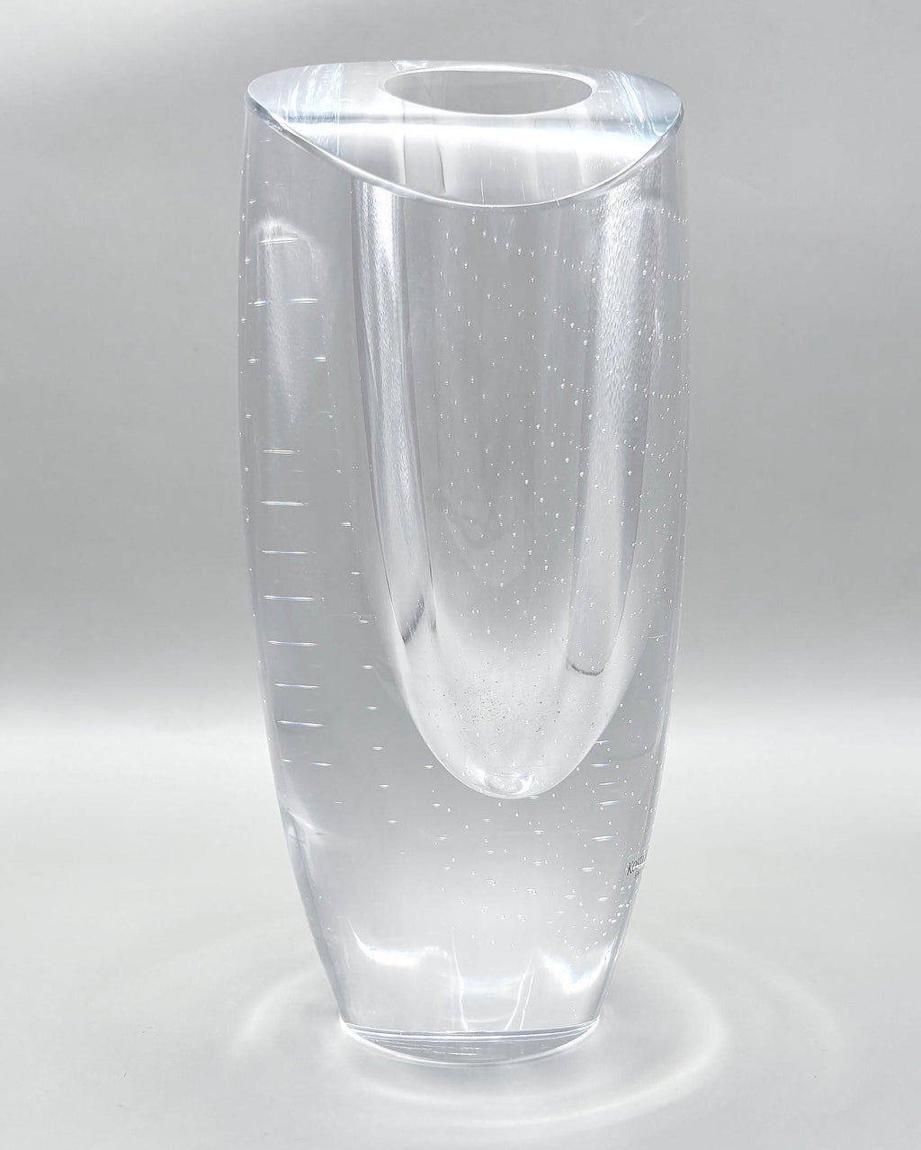 Kosta Boda Crystal Vase | Göran Wärff Signed Scandinavian Art Glass Sculpture