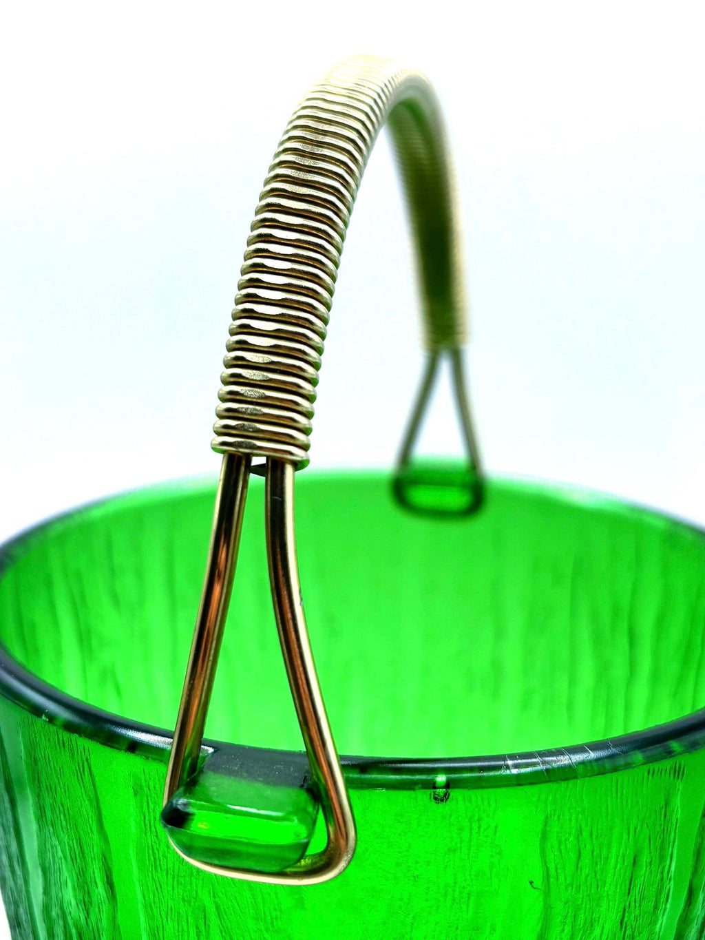 Holmegaard Green Glass Ice Bucket – Scandinavian Modern Drink Cooler | Danish Mid Century Barware