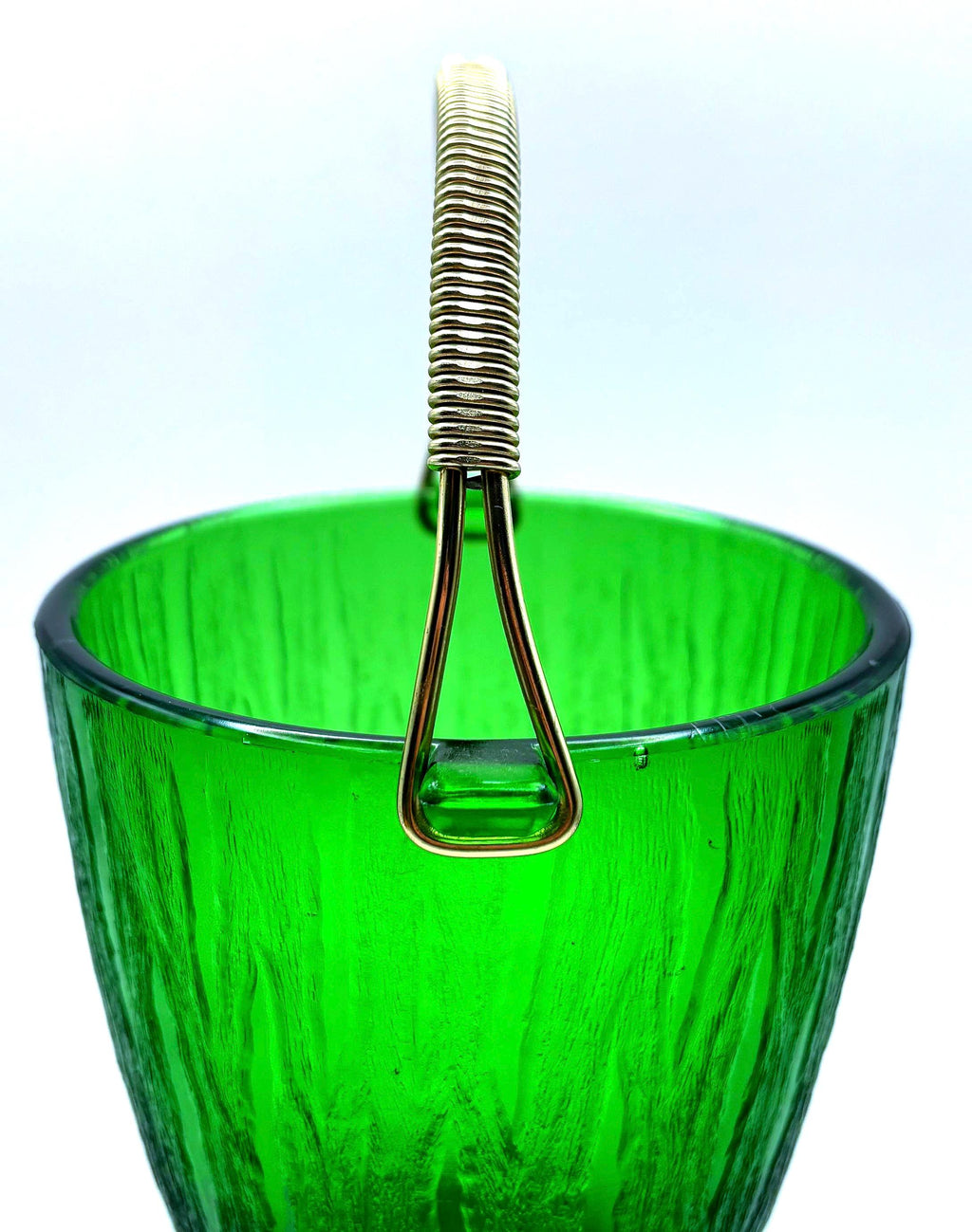 Holmegaard Green Glass Ice Bucket – Scandinavian Modern Drink Cooler | Danish Mid Century Barware