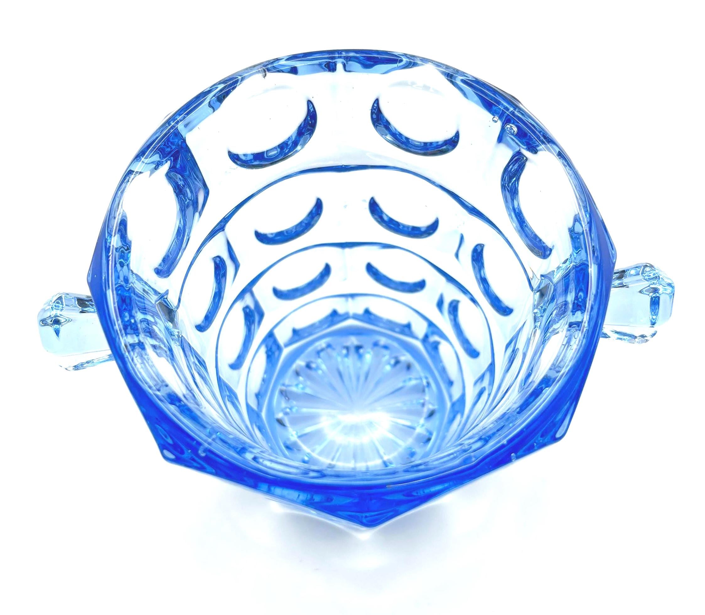Rudolf Jurnikl, Sklo Union, Ice Blue Art Glass Vase | Mid Century Modern Czech Design