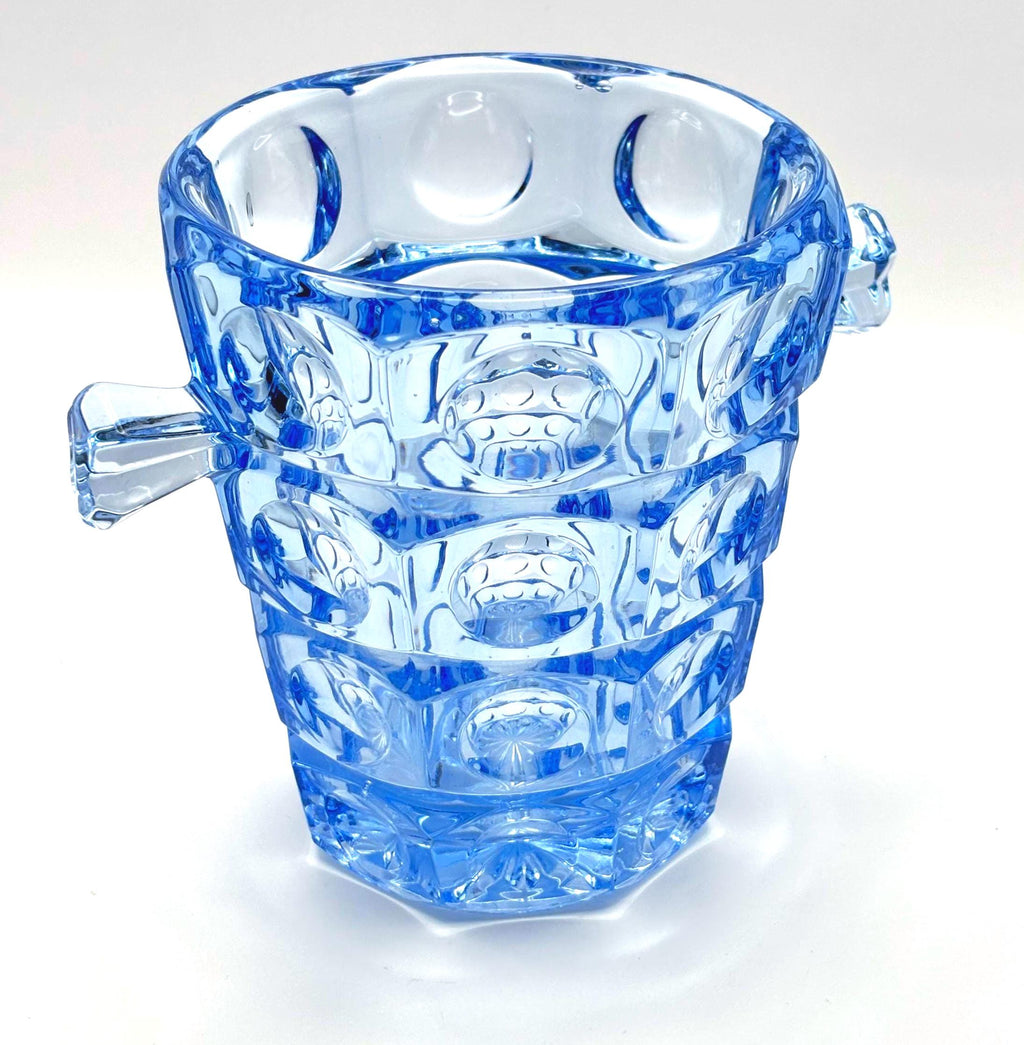 Rudolf Jurnikl, Sklo Union, Ice Blue Art Glass Vase | Mid Century Modern Czech Design