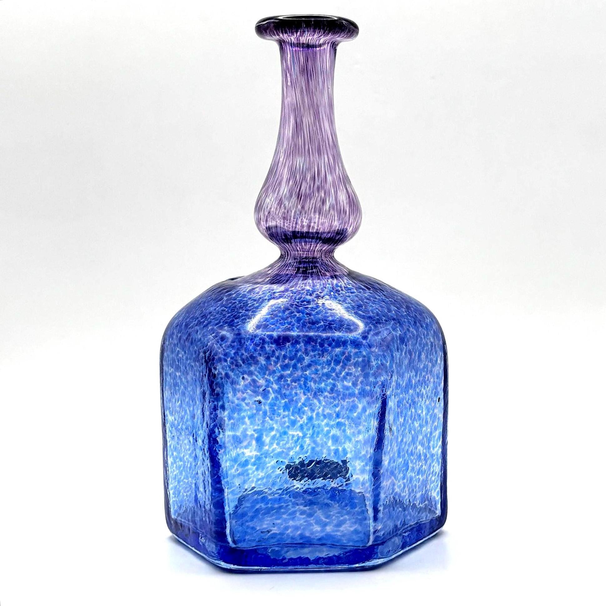 Kosta Boda, Bertil Vallien, Large Glass Bud Vase, Blue Purple | Swedish Decor