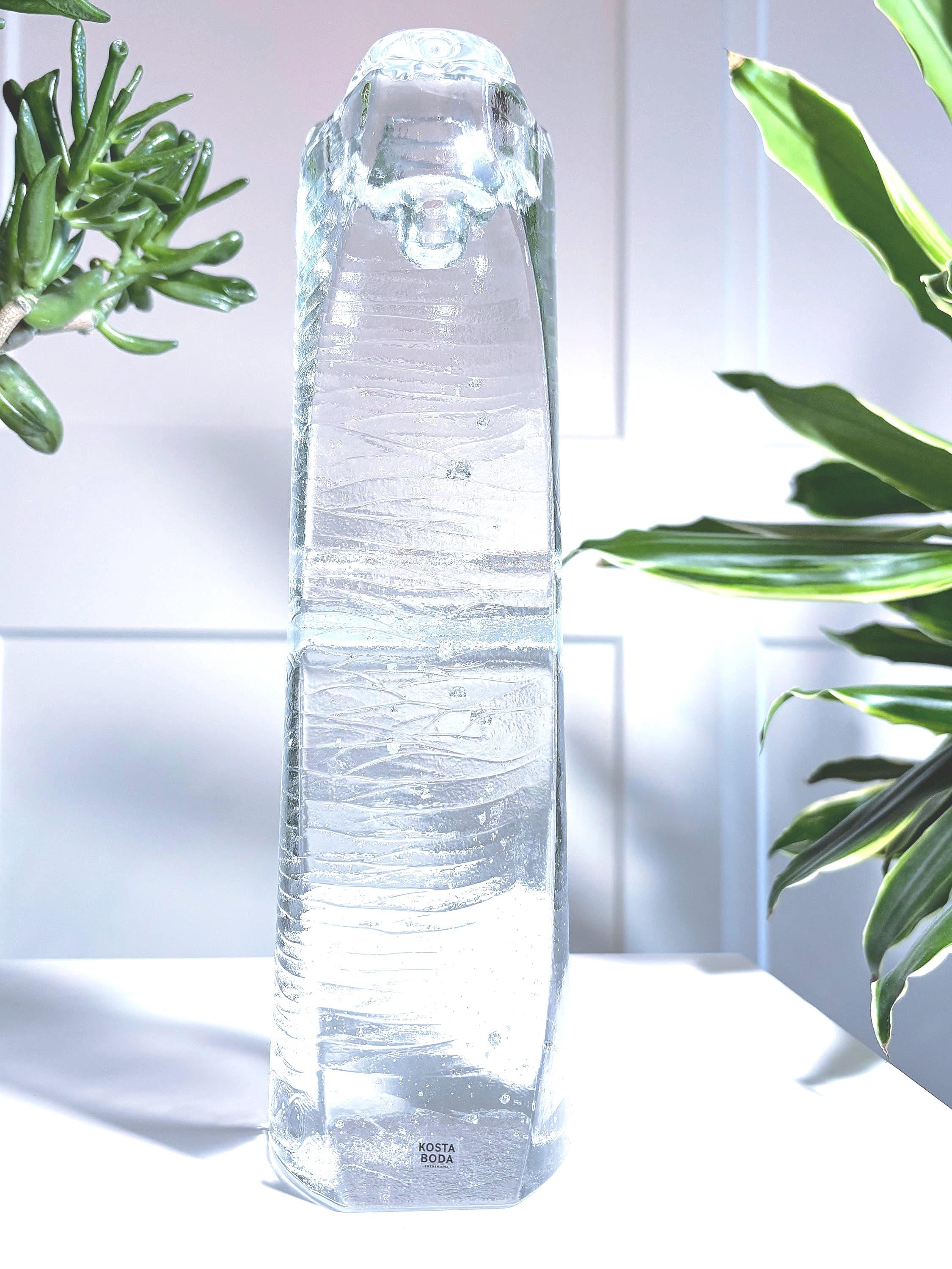 Kosta Boda Connect Candle Holder by Kjell Engman | Swedish Art Glass Sculpture 30cm