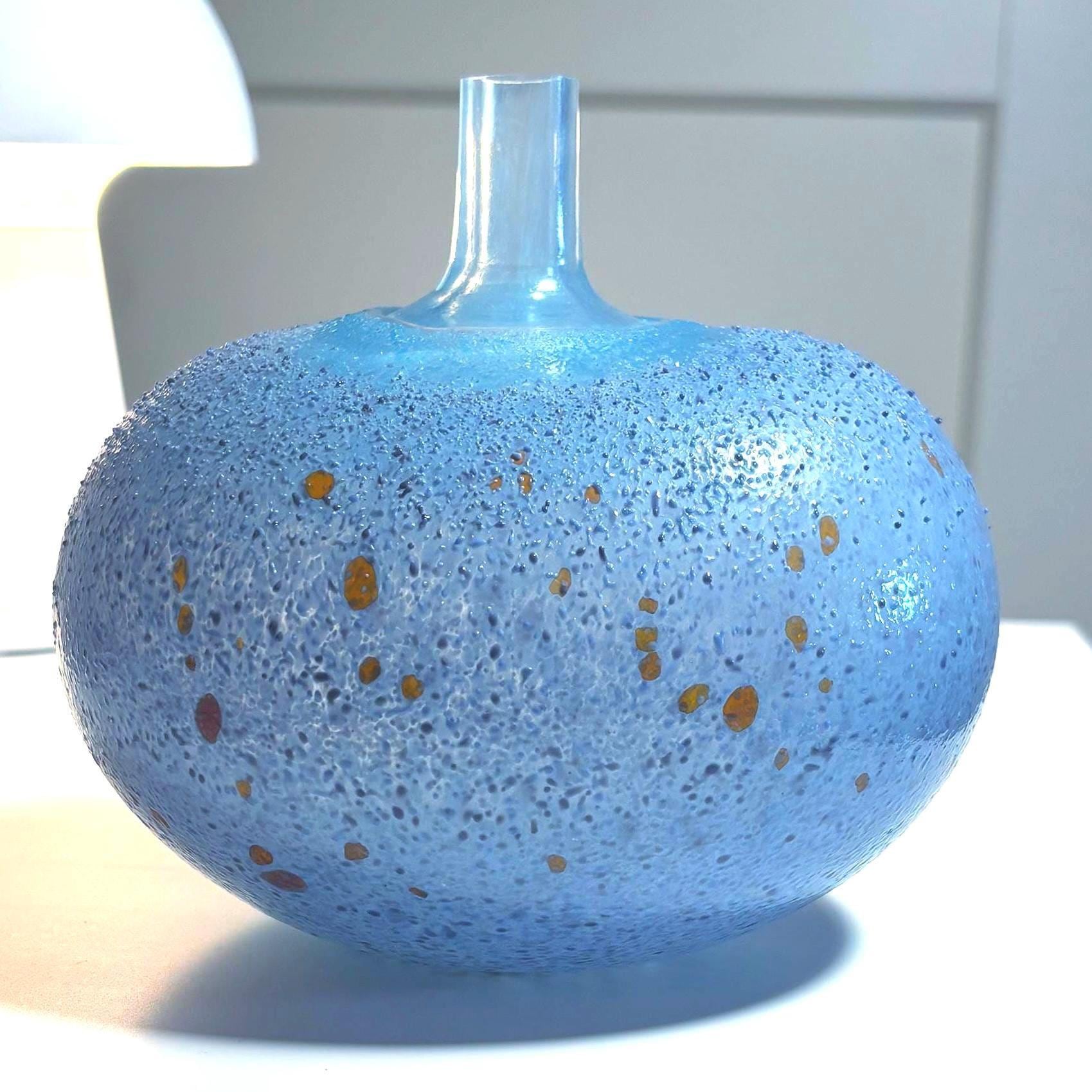 Bertil Vallien, Kosta Boda “Beans” Crystal Vase | Signed Swedish Art Glass