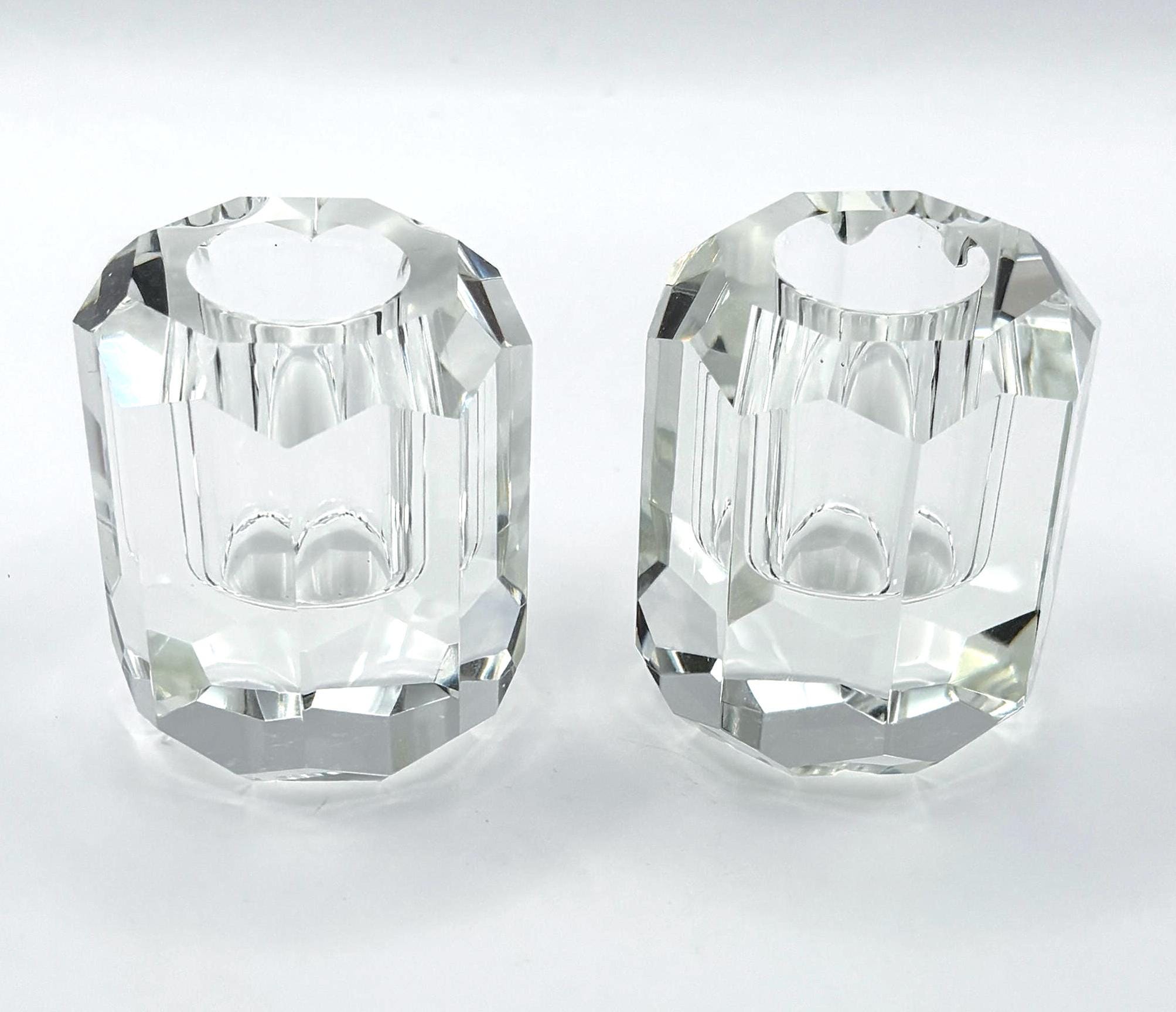 Nordic Décor, Crystal Candle holders | Mid Century Modern
