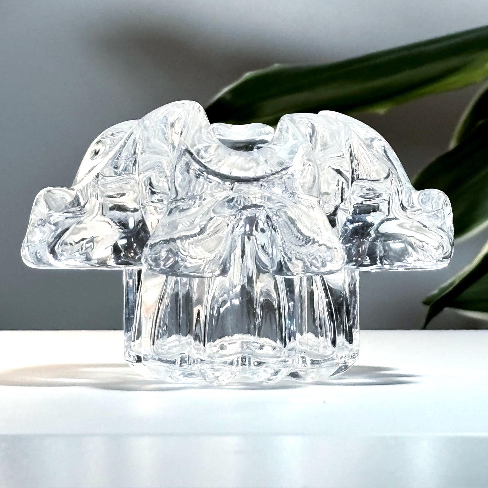 Kosta Boda, Göran Wärff, Isabella Candle Holder | Swedish Crystal Scandinavian Modern Glass
