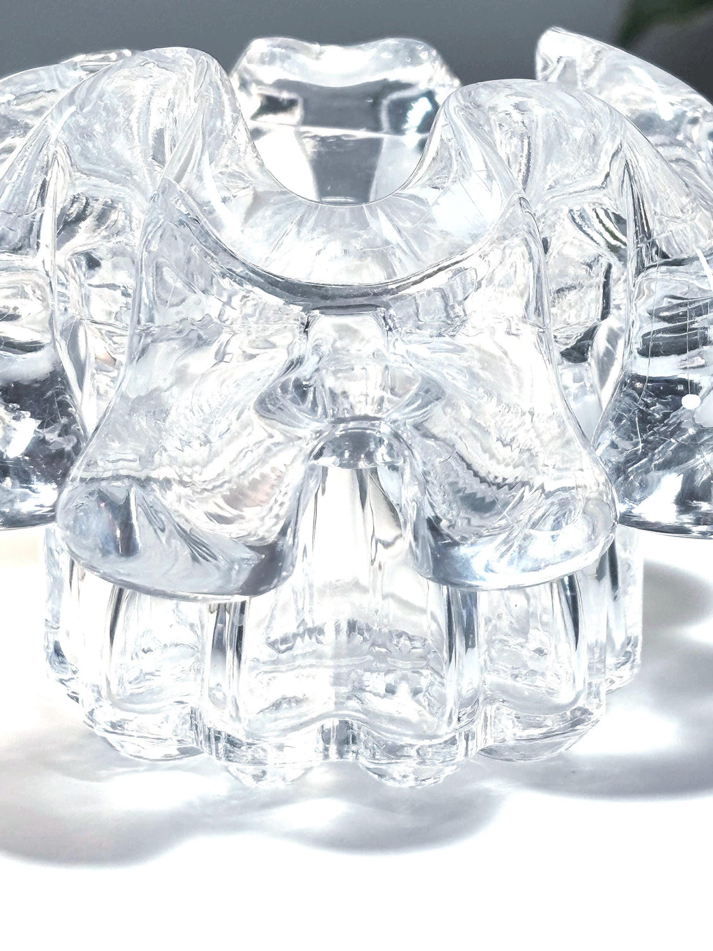 Kosta Boda, Göran Wärff, Isabella Candle Holder | Swedish Crystal Scandinavian Modern Glass
