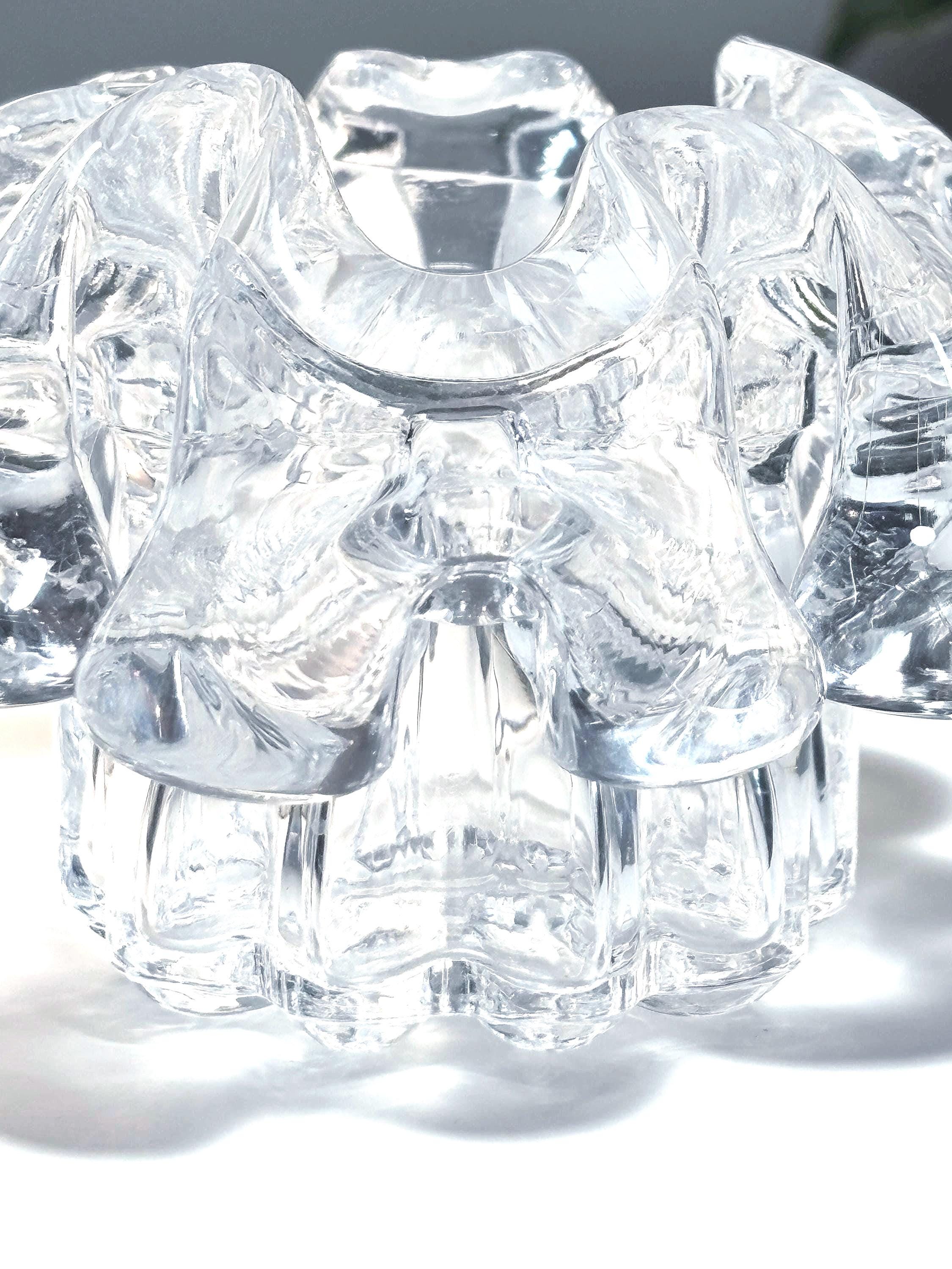 Kosta Boda, Göran Wärff, Isabella Candle Holder | Swedish Crystal Scandinavian Modern Glass