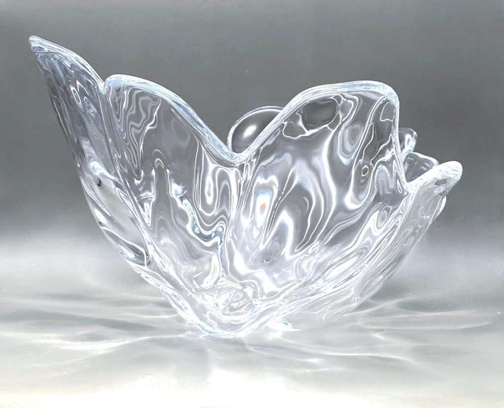 Royal Copenhagen, Heavy Crystal Centerpiece Bowl | Exclusive Large Sculptural Danish Design
