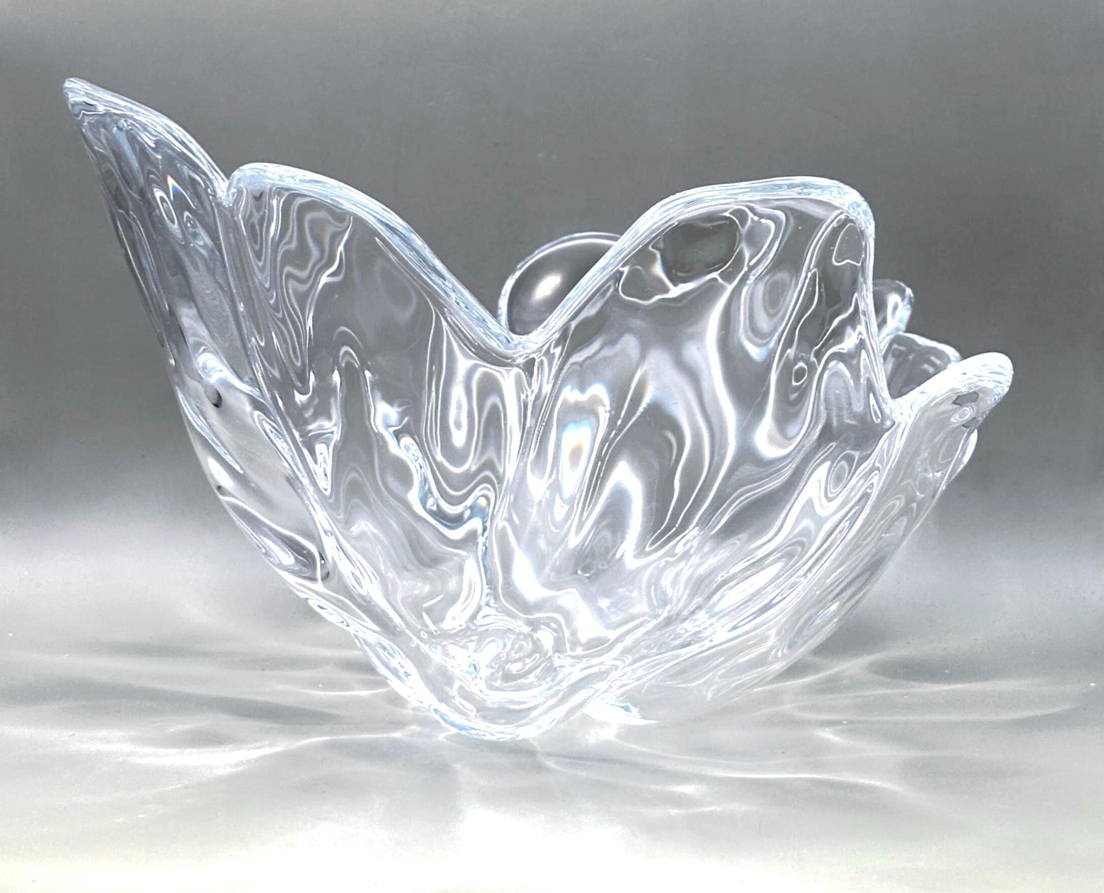 Royal Copenhagen, Heavy Crystal Centerpiece Bowl | Exclusive Large Sculptural Danish Design