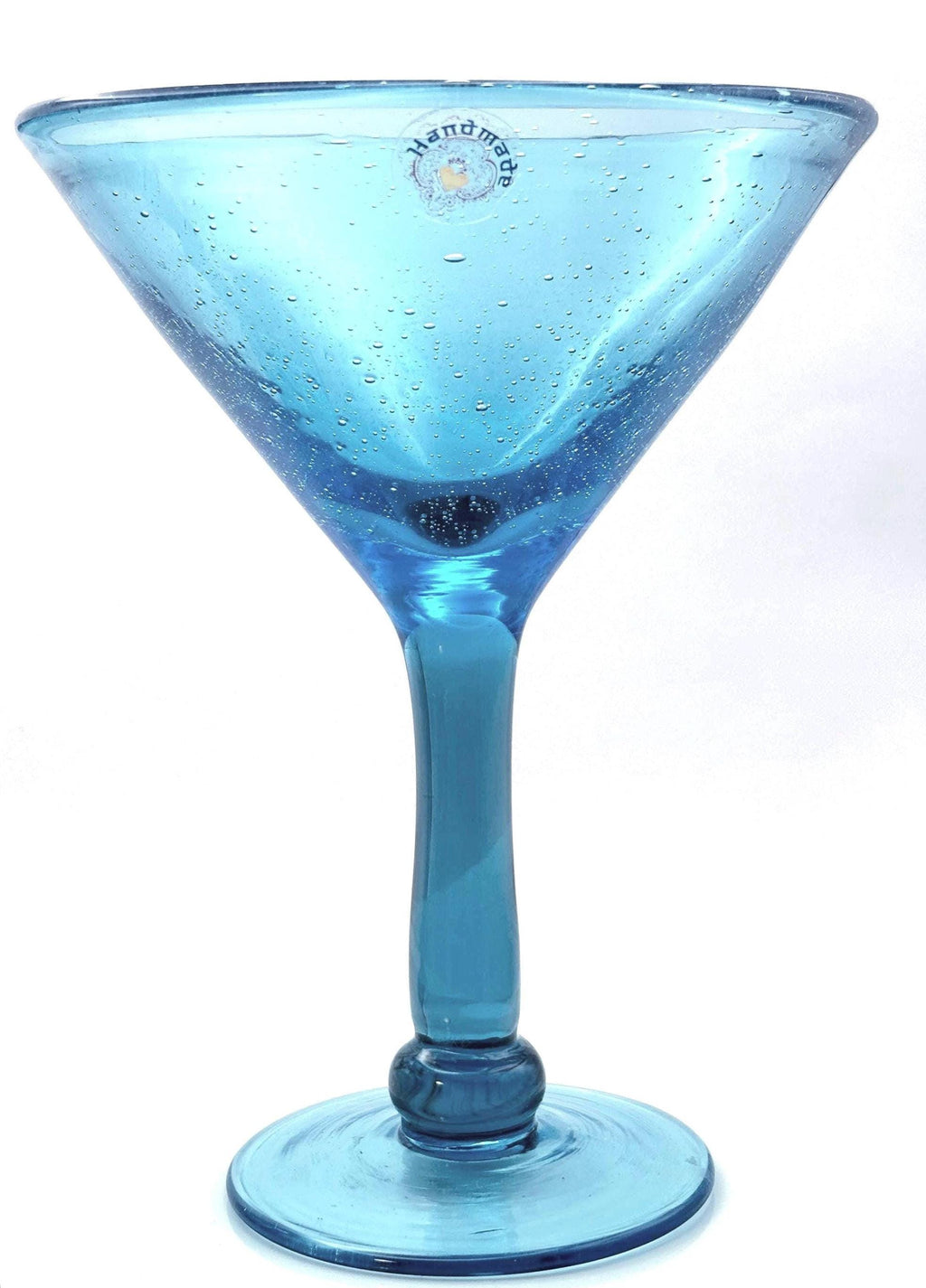 Aphrodite Style, Cobalt Blue Cocktail/Martini Glasses, Bubble Glass