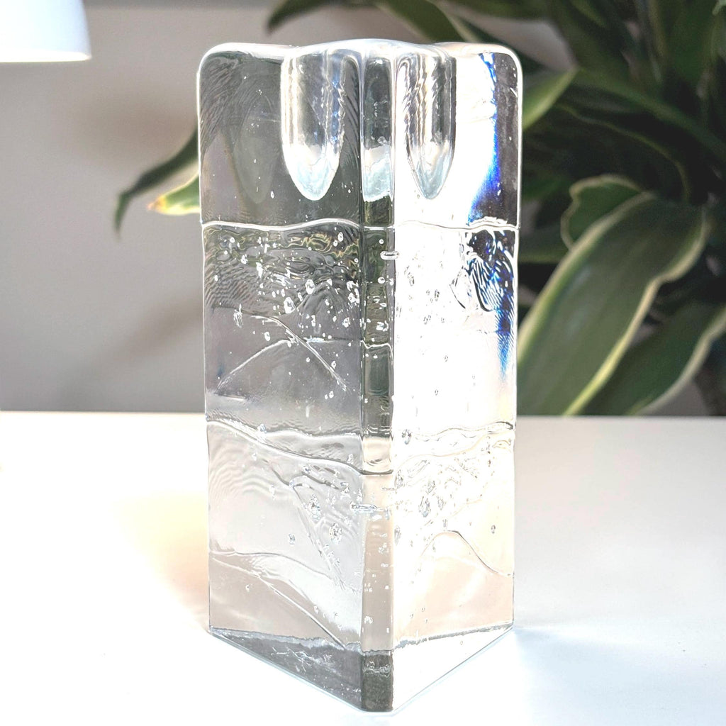 Iittala, Timo Sarpaneva “Arkipelago” Crystal Candle Holder by – Finnish Scandinavian Art Glass