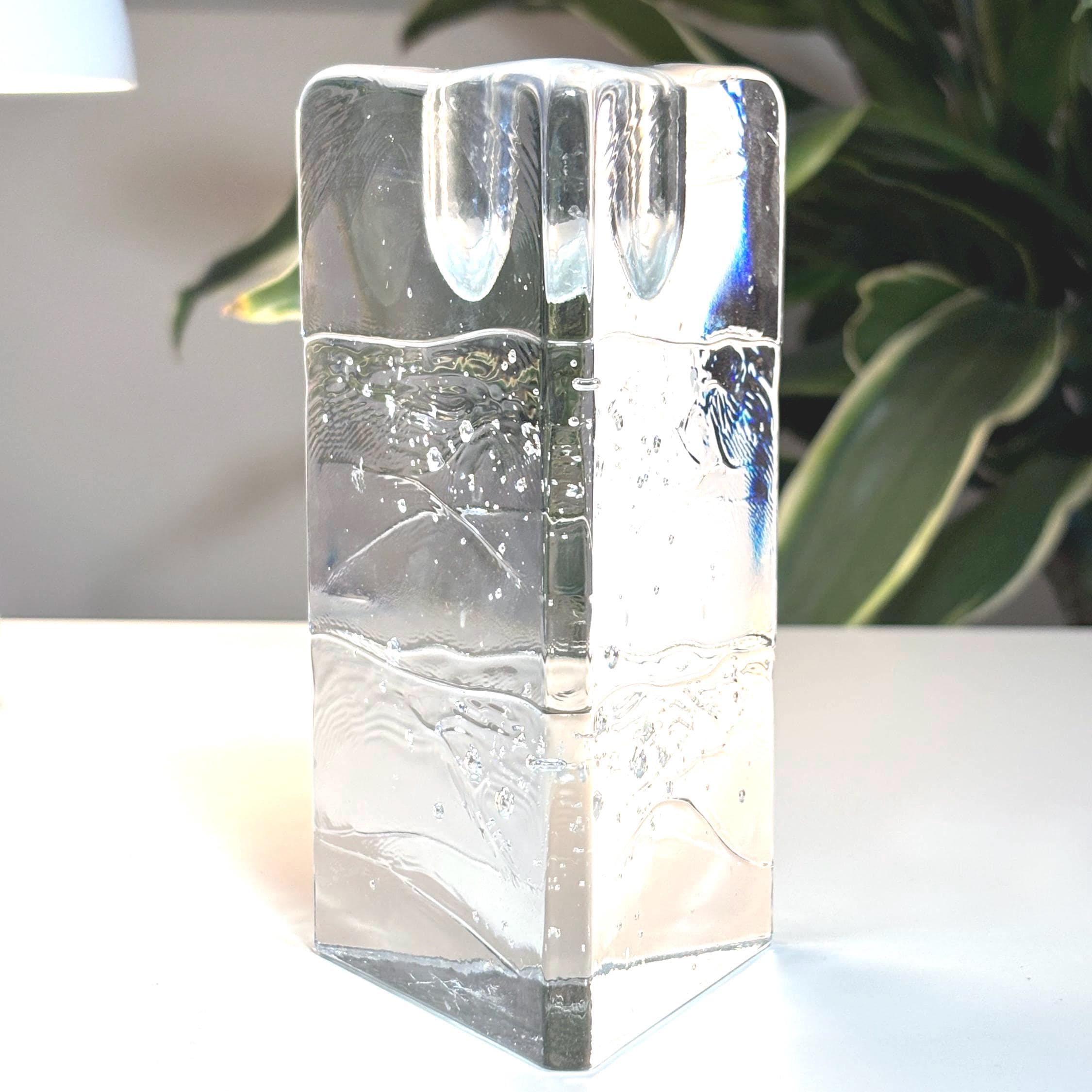 Iittala, Timo Sarpaneva “Arkipelago” Crystal Candle Holder by – Finnish Scandinavian Art Glass
